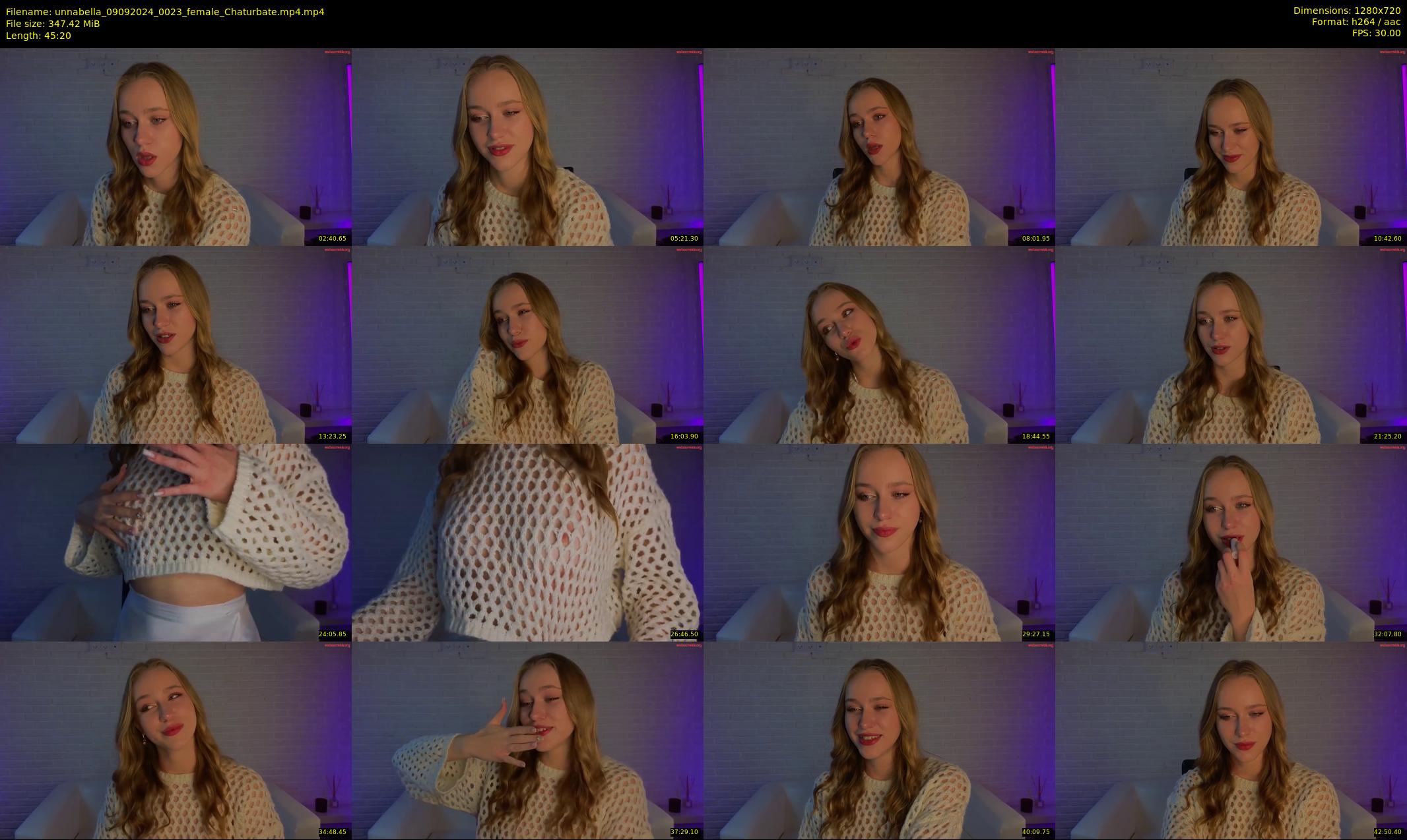 unnabella — 46 minute Chaturbate female cam show recording, 720p, Sep 9, 2024