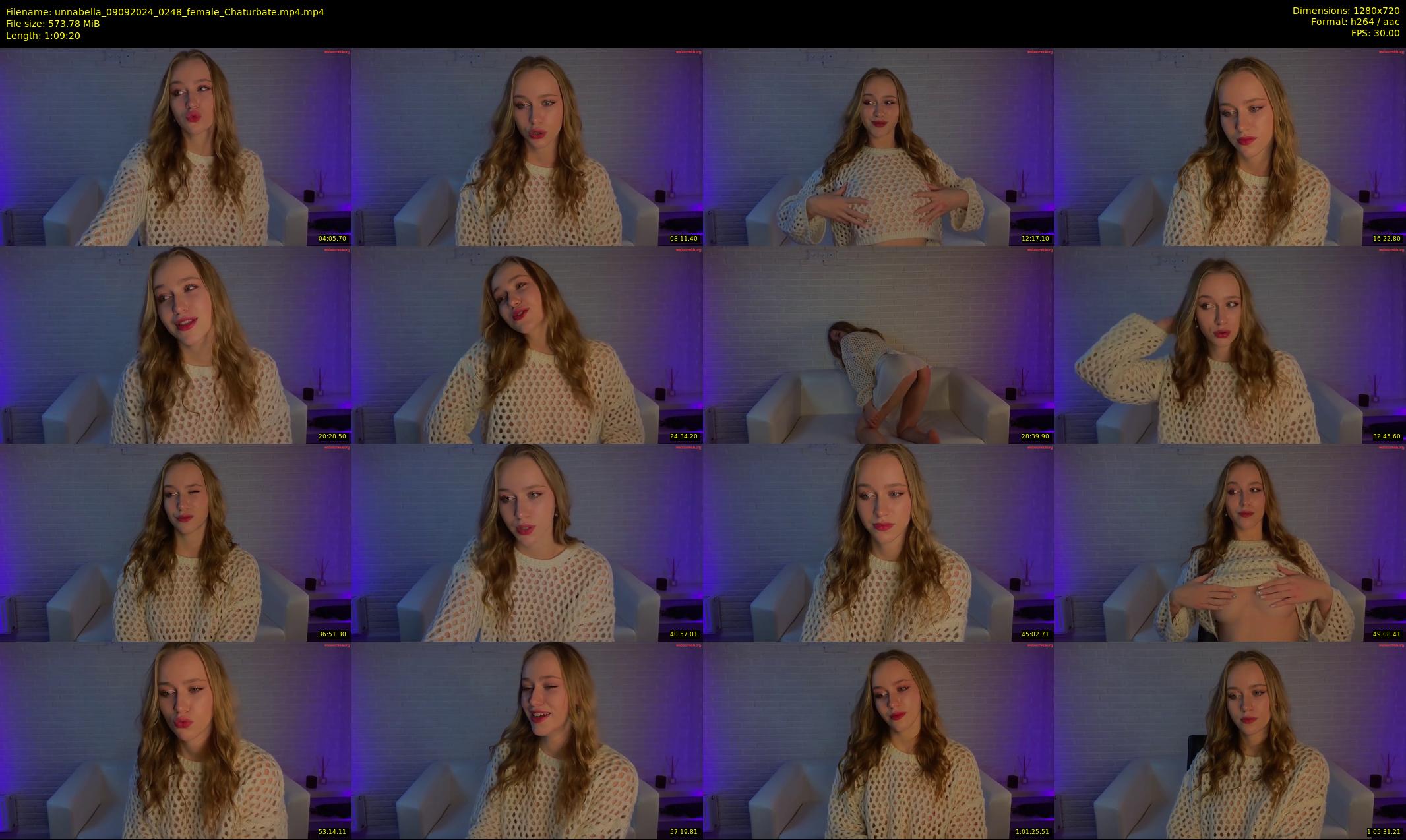 unnabella — 70 minute Chaturbate female cam show recording, 720p, Sep 9, 2024