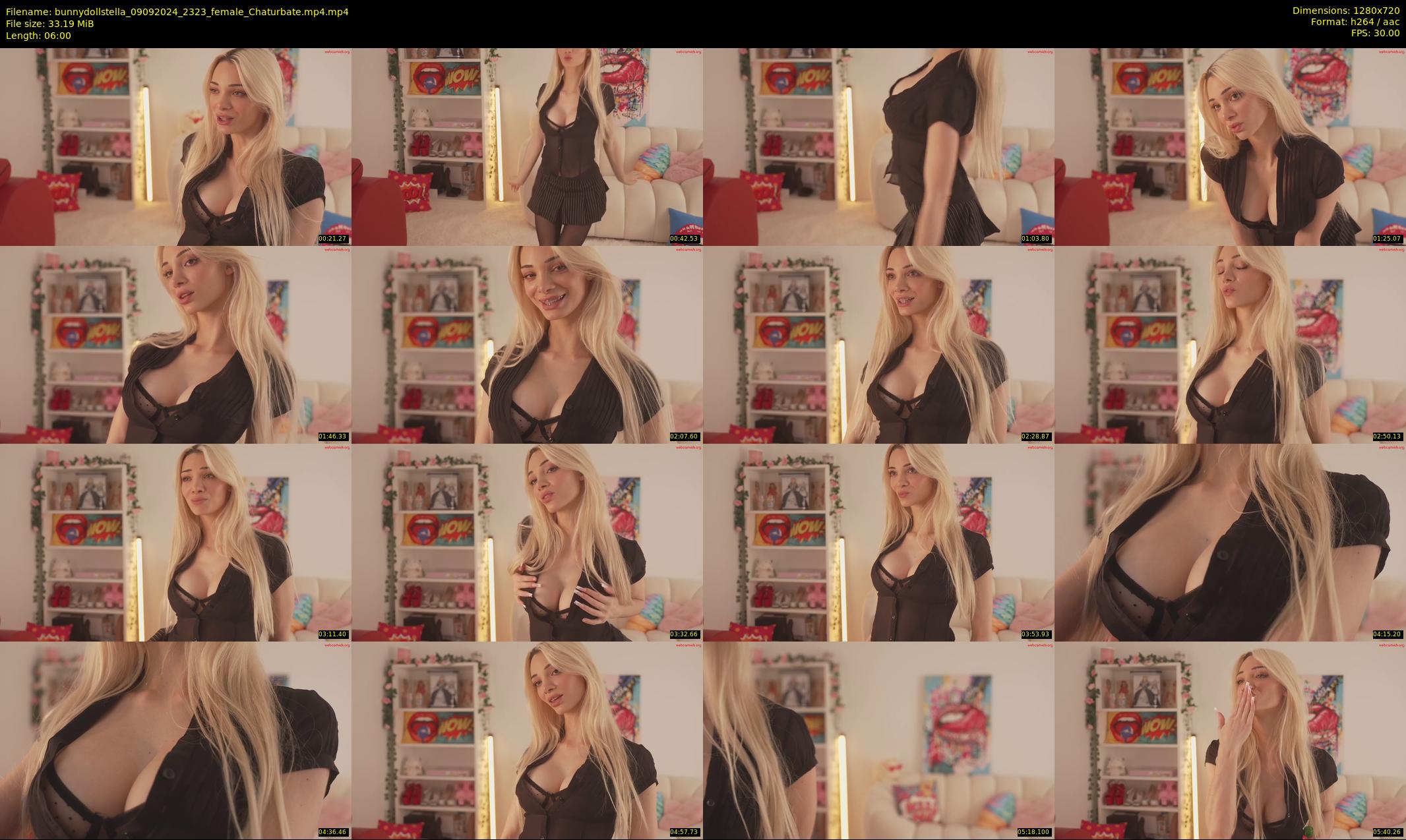 bunnydollstella — 6 minute Chaturbate female cam show recording, 720p, Sep 9, 2024