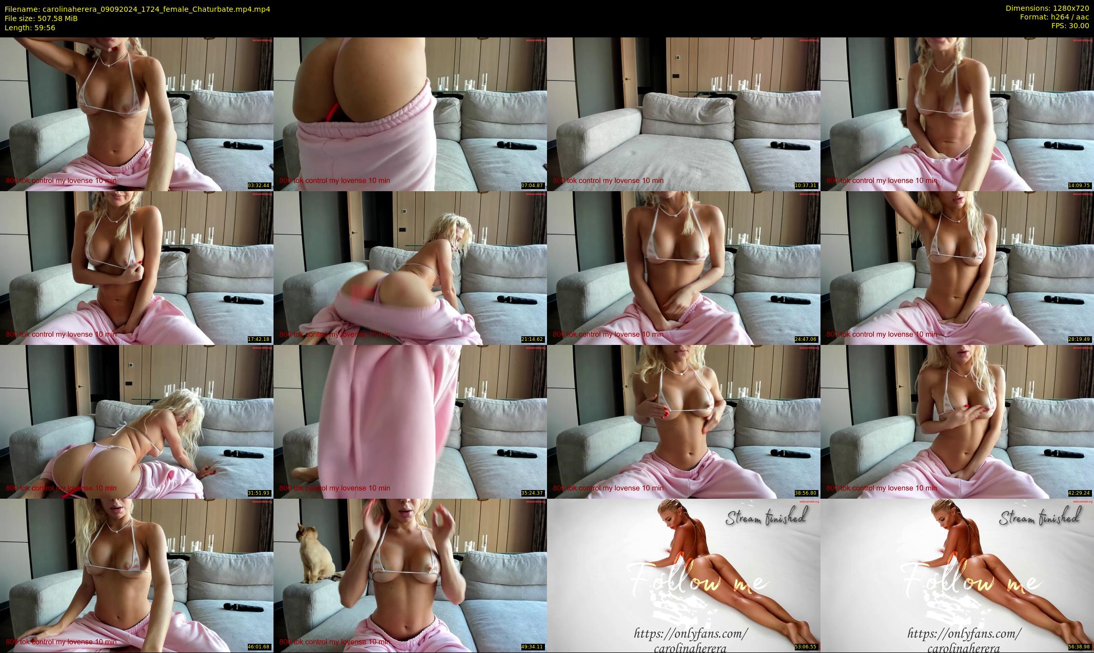 carolinaherera — 60 minute Chaturbate female cam show recording, 720p, Sep 9, 2024