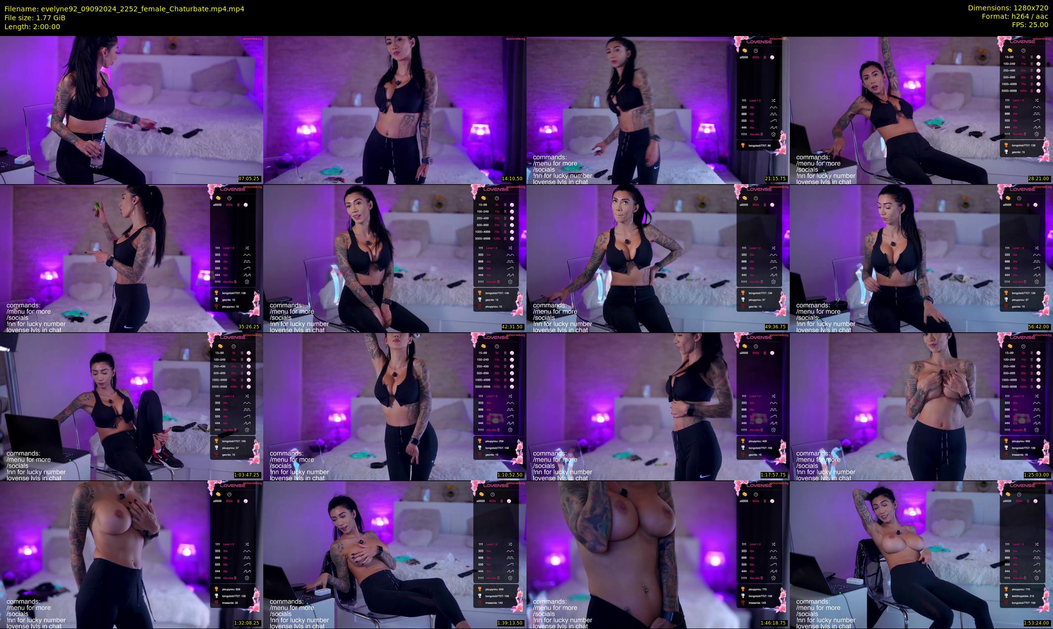evelyne92 — 120 minute Chaturbate female cam show recording, 720p, Sep 9, 2024