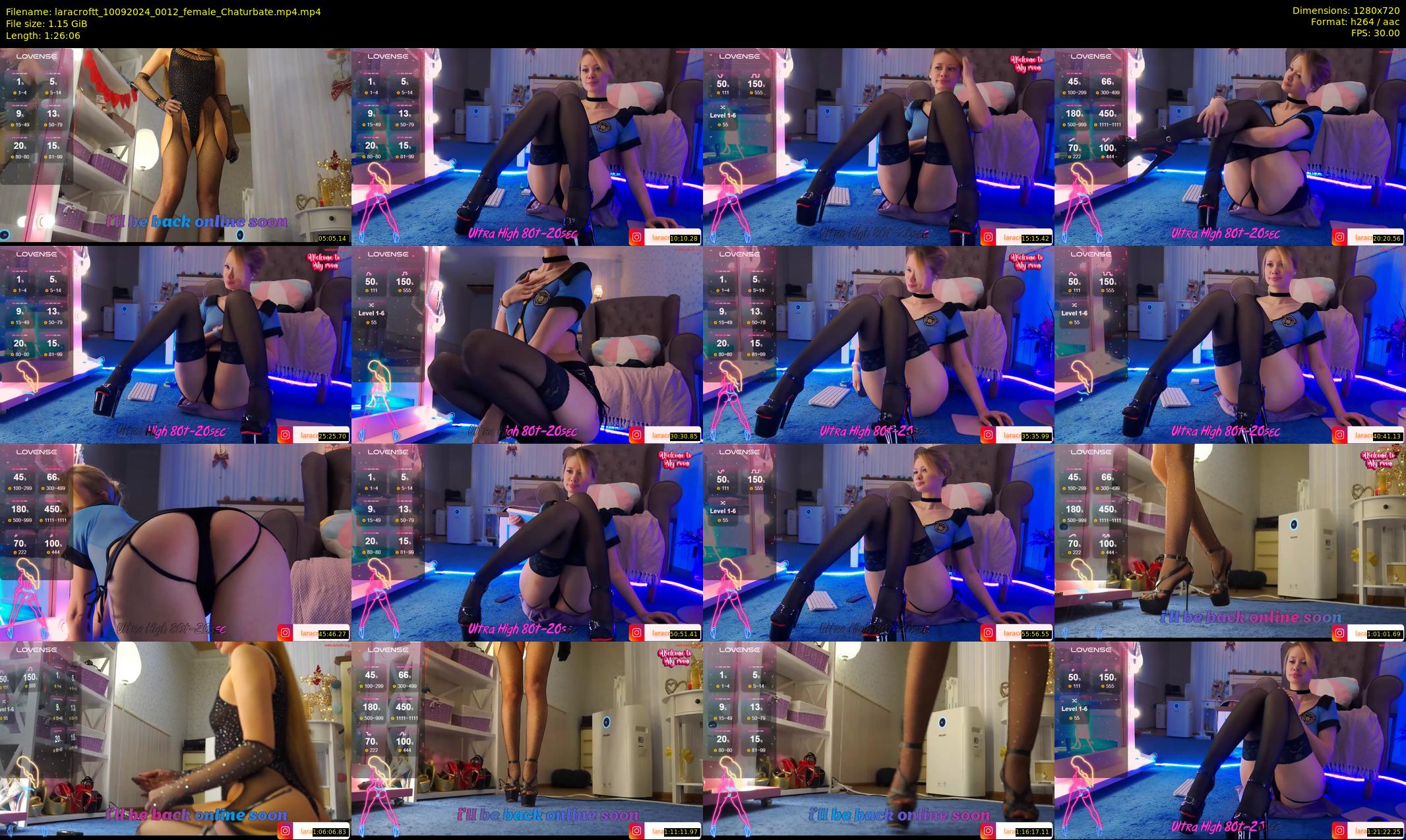 laracroftt — 87 minute Chaturbate female cam show recording, 720p, Sep 10, 2024