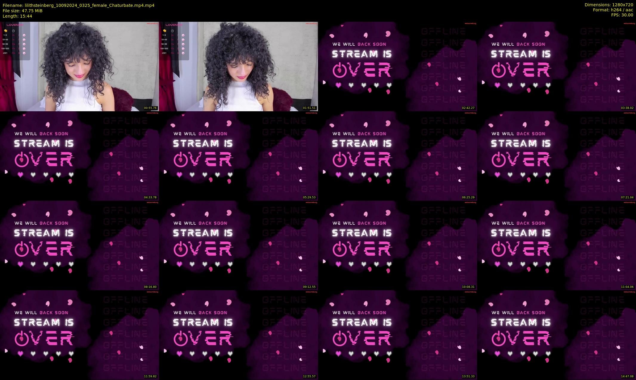 lilithsteinberg — 16 minute Chaturbate female cam show recording, 720p, Sep 10, 2024
