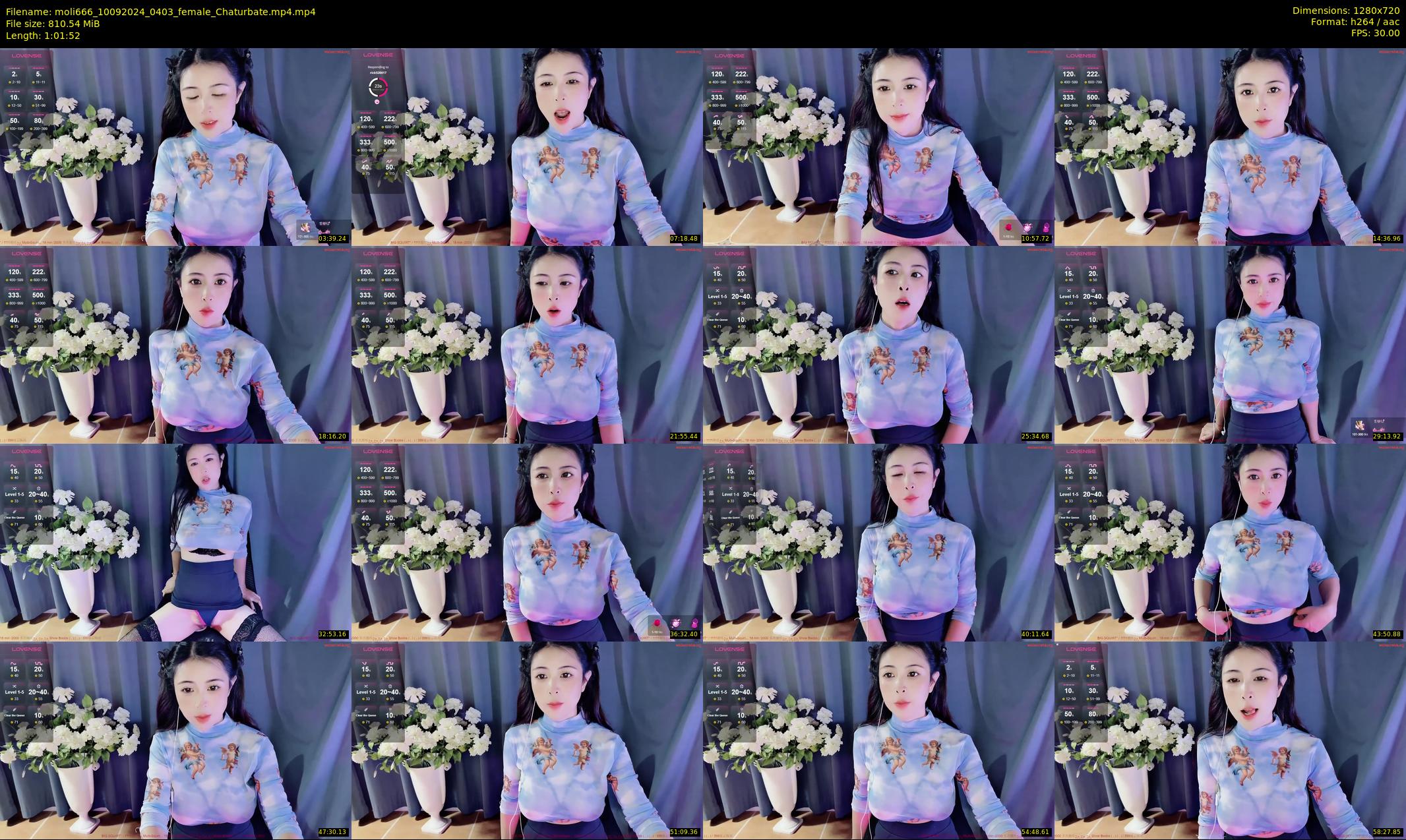 moli666 — 62 minute Chaturbate female cam show recording, 720p, Sep 10, 2024