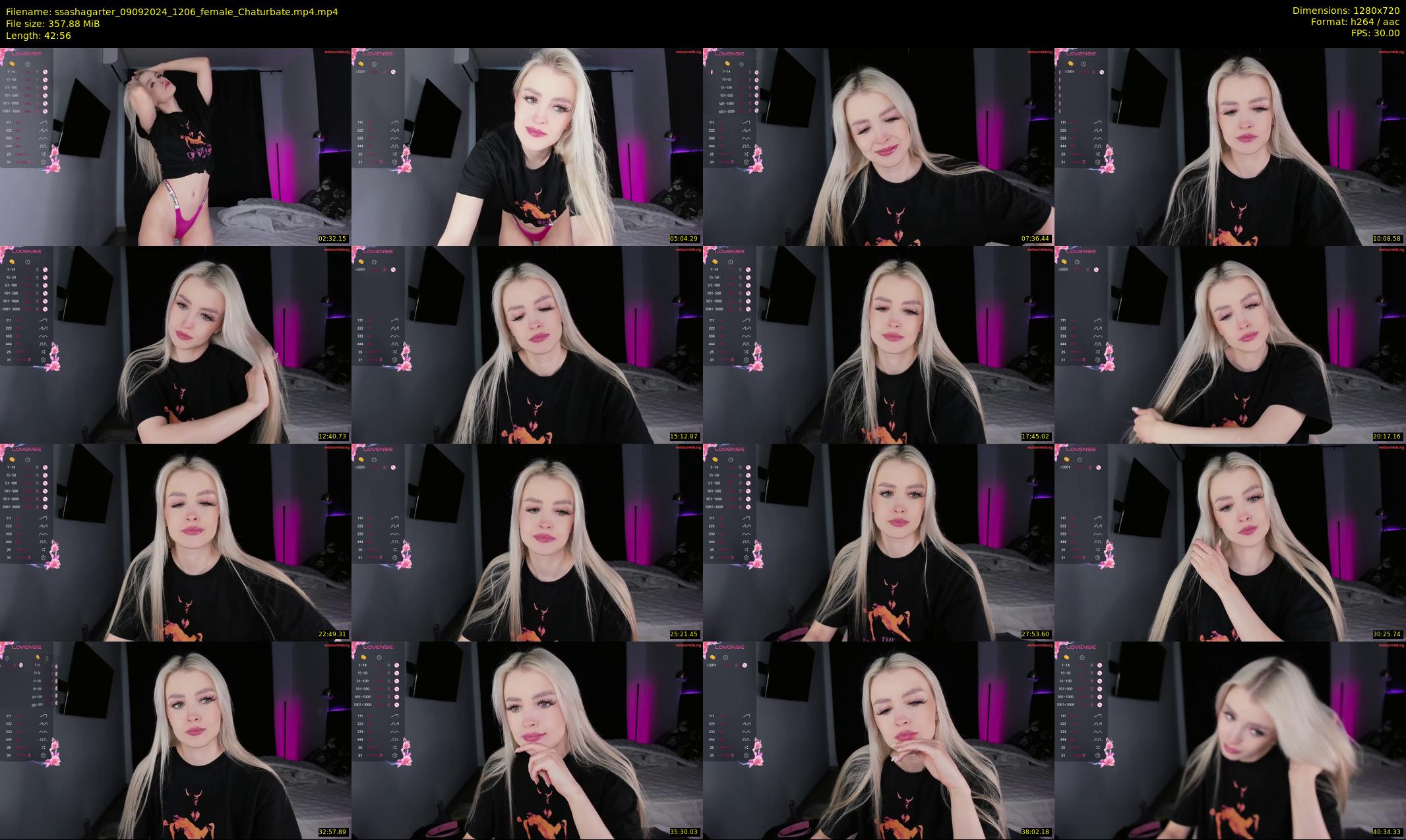 ssashagarter — 43 minute Chaturbate female cam show recording, 720p, Sep 9, 2024