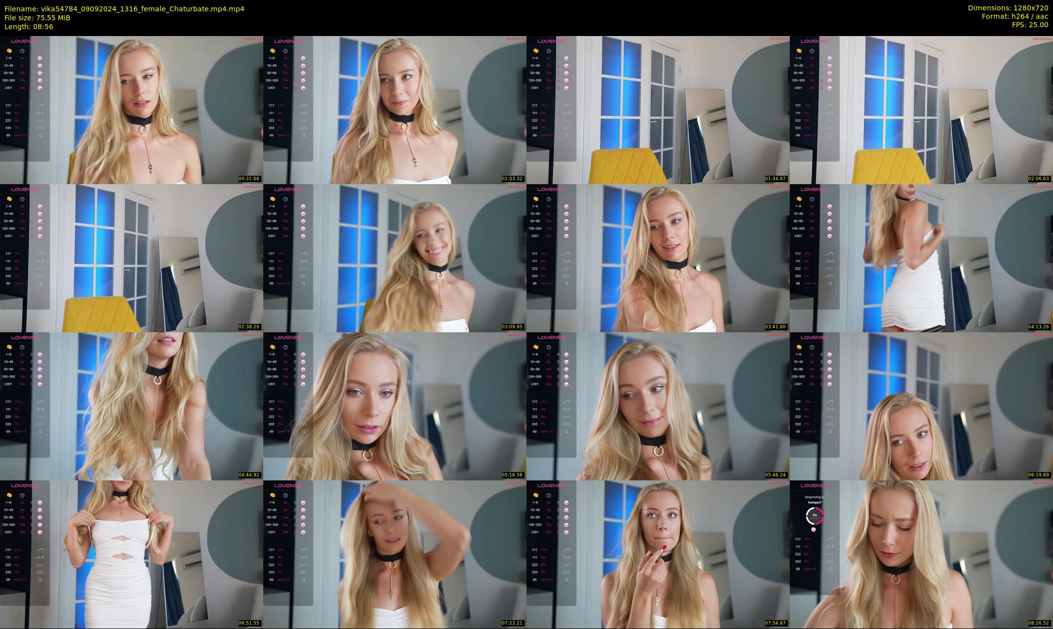 vika54784 — 9 minute Chaturbate female cam show recording, 720p, Sep 9, 2024