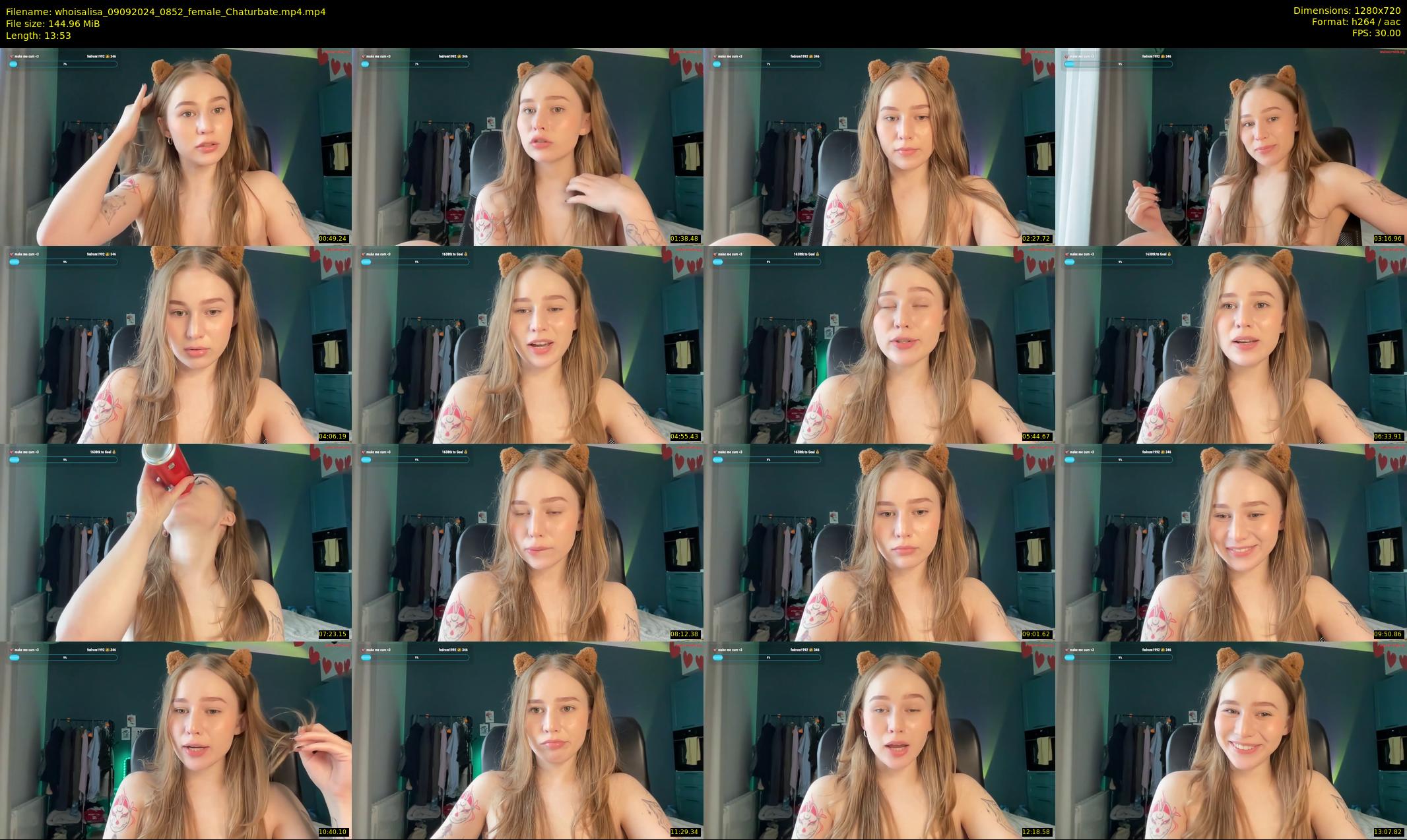 whoisalisa — 14 minute Chaturbate female cam show recording, 720p, Sep 9, 2024