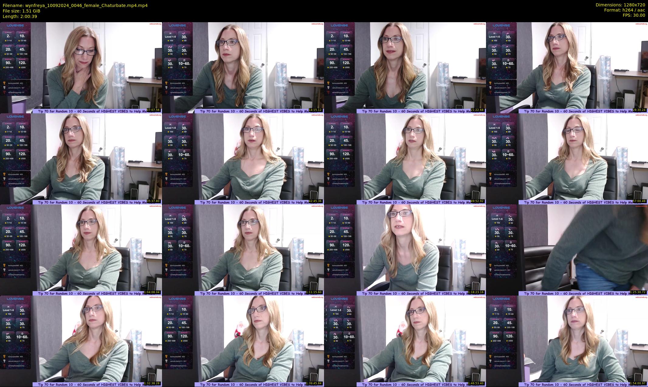 wynfreya — 121 minute Chaturbate female cam show recording, 720p, Sep 10, 2024