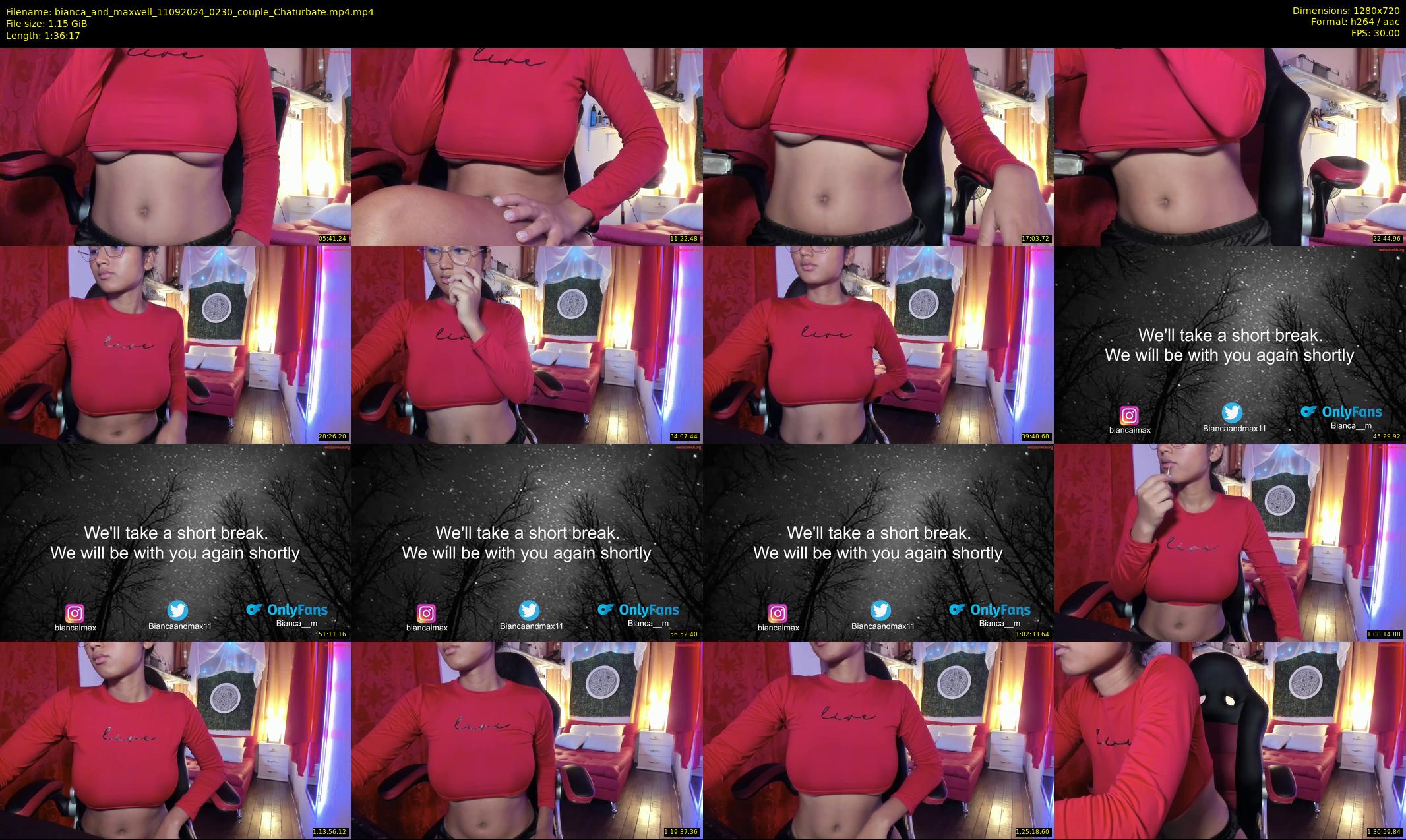bianca_and_maxwell — 97 minute Chaturbate couple cam show recording, 720p, Sep 11, 2024