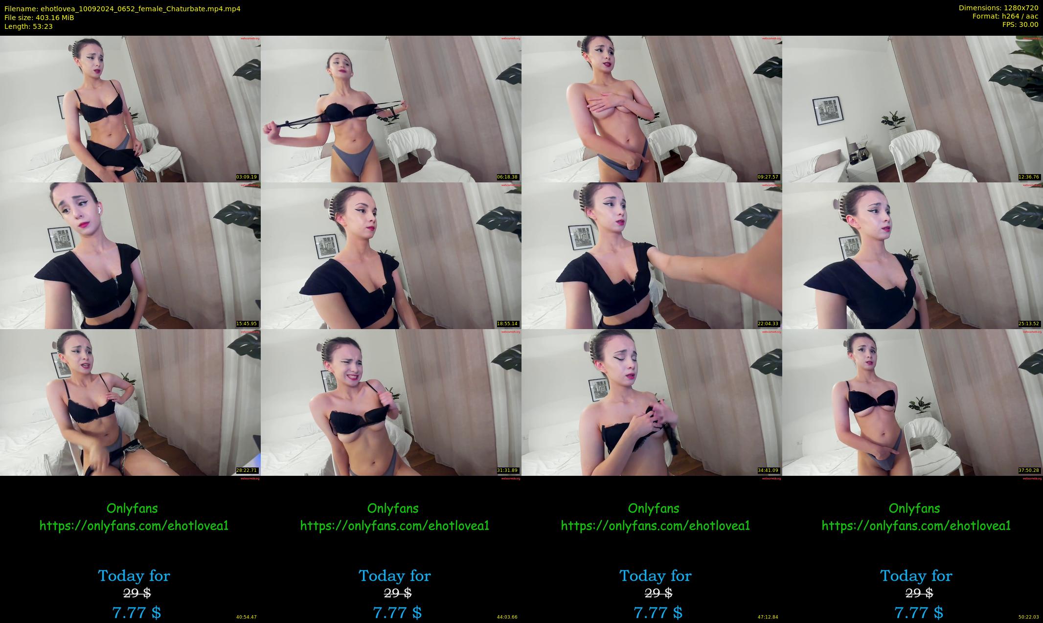 ehotlovea — 54 minute Chaturbate female cam show recording, 720p, Sep 10, 2024
