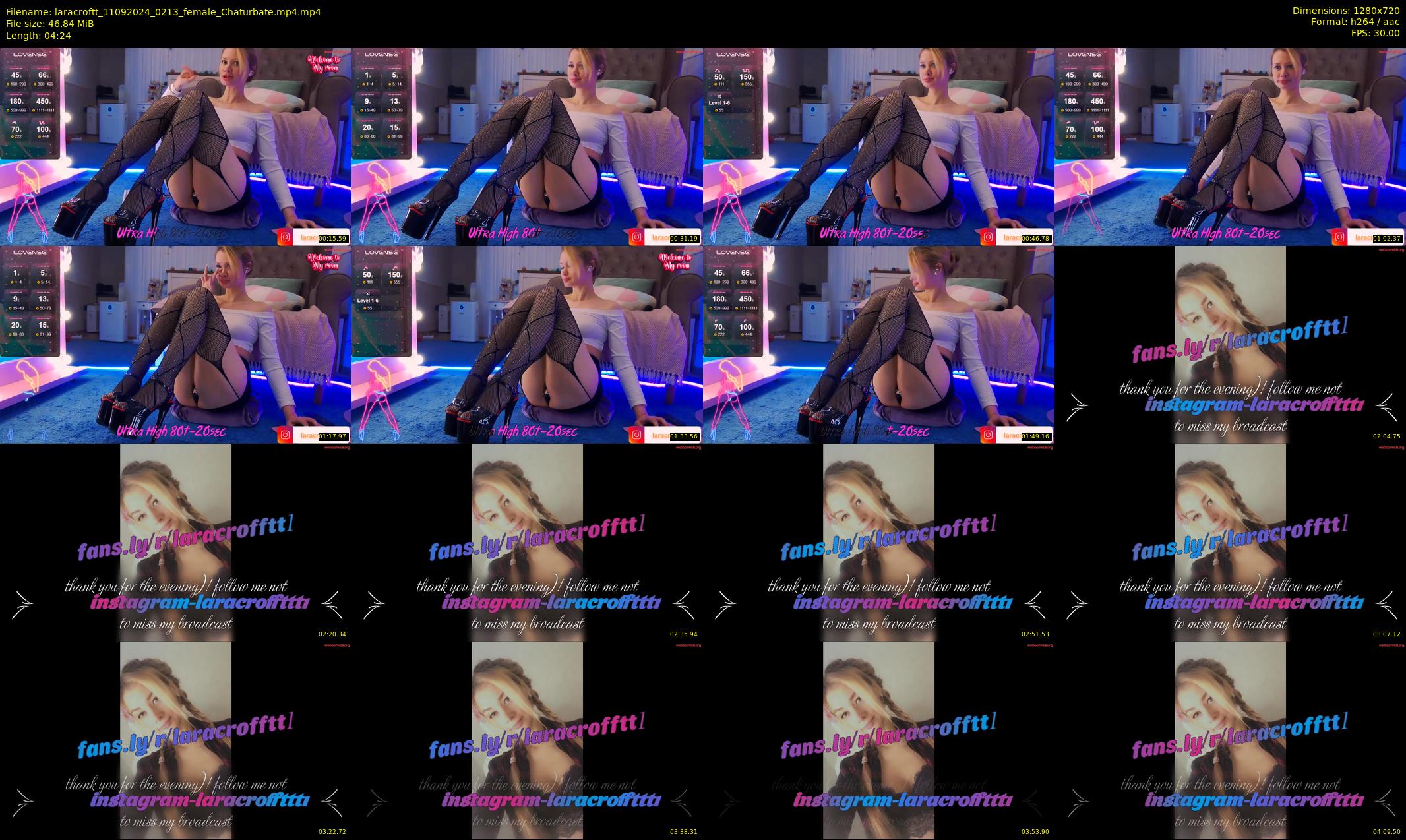 laracroftt — 5 minute Chaturbate female cam show recording, 720p, Sep 11, 2024