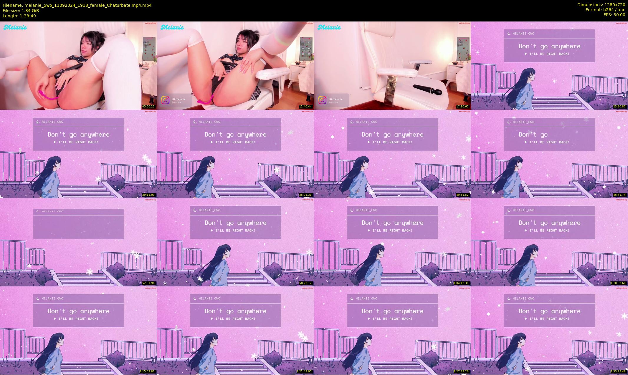 melanie_owo — 99 minute Chaturbate female cam show recording, 720p, Sep 11, 2024