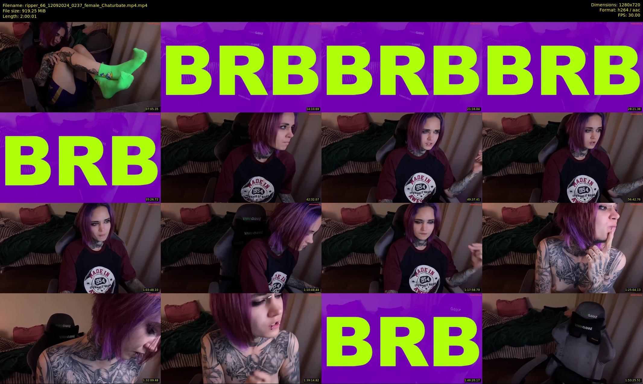 ripper_66 — 121 minute Chaturbate female cam show recording, 720p, Sep 12, 2024