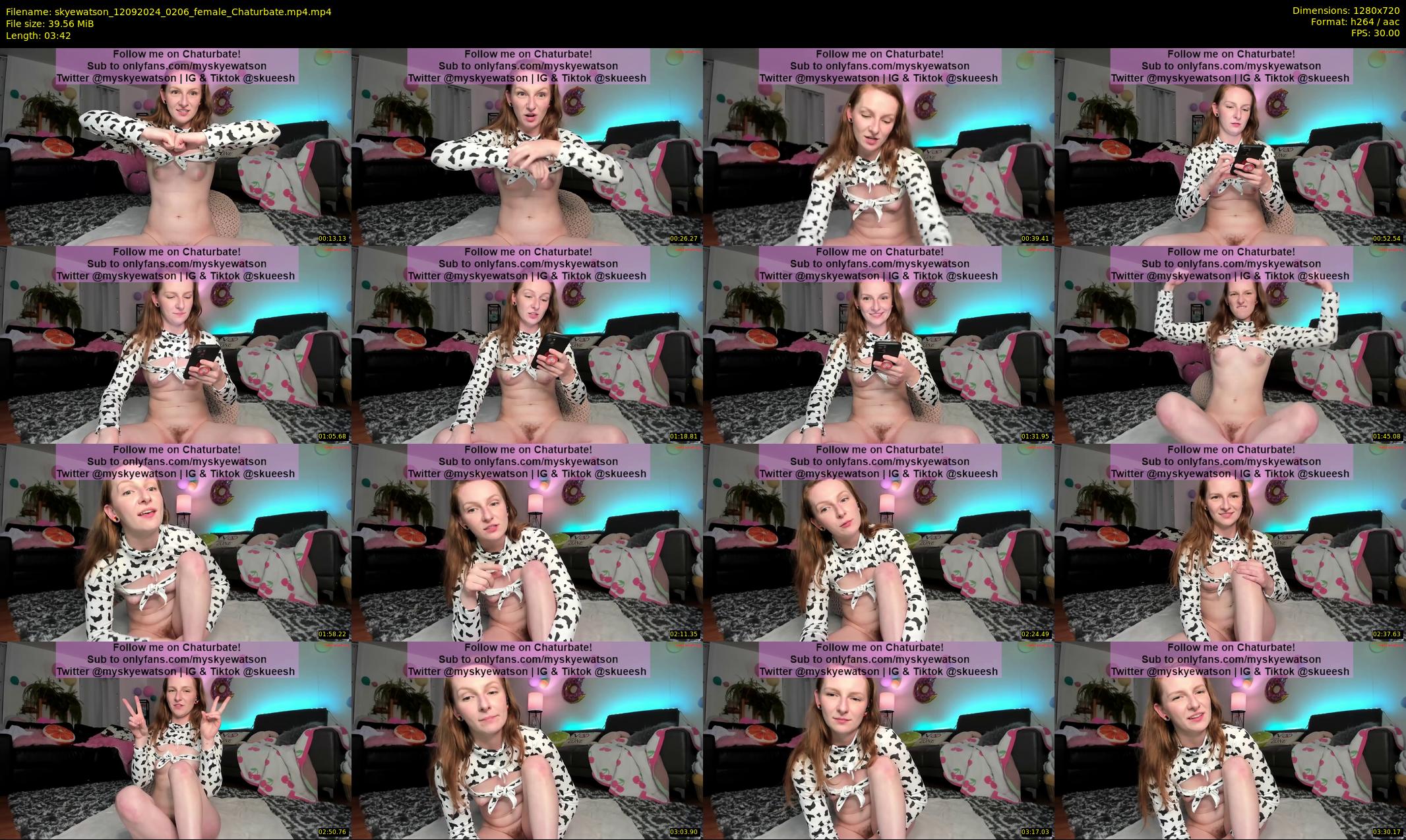 skyewatson — 4 minute Chaturbate female cam show recording, 720p, Sep 12, 2024