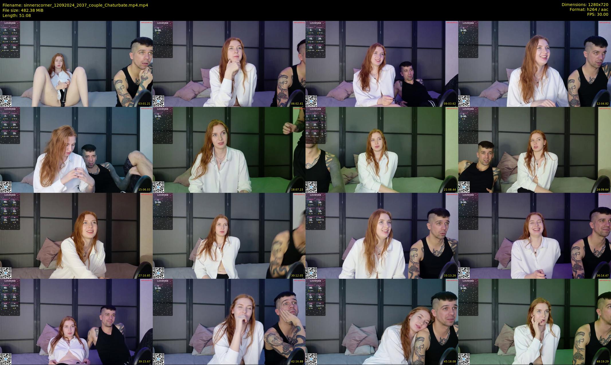 sinnerscorner — 52 minute Chaturbate couple cam show recording, 720p, Sep 12, 2024