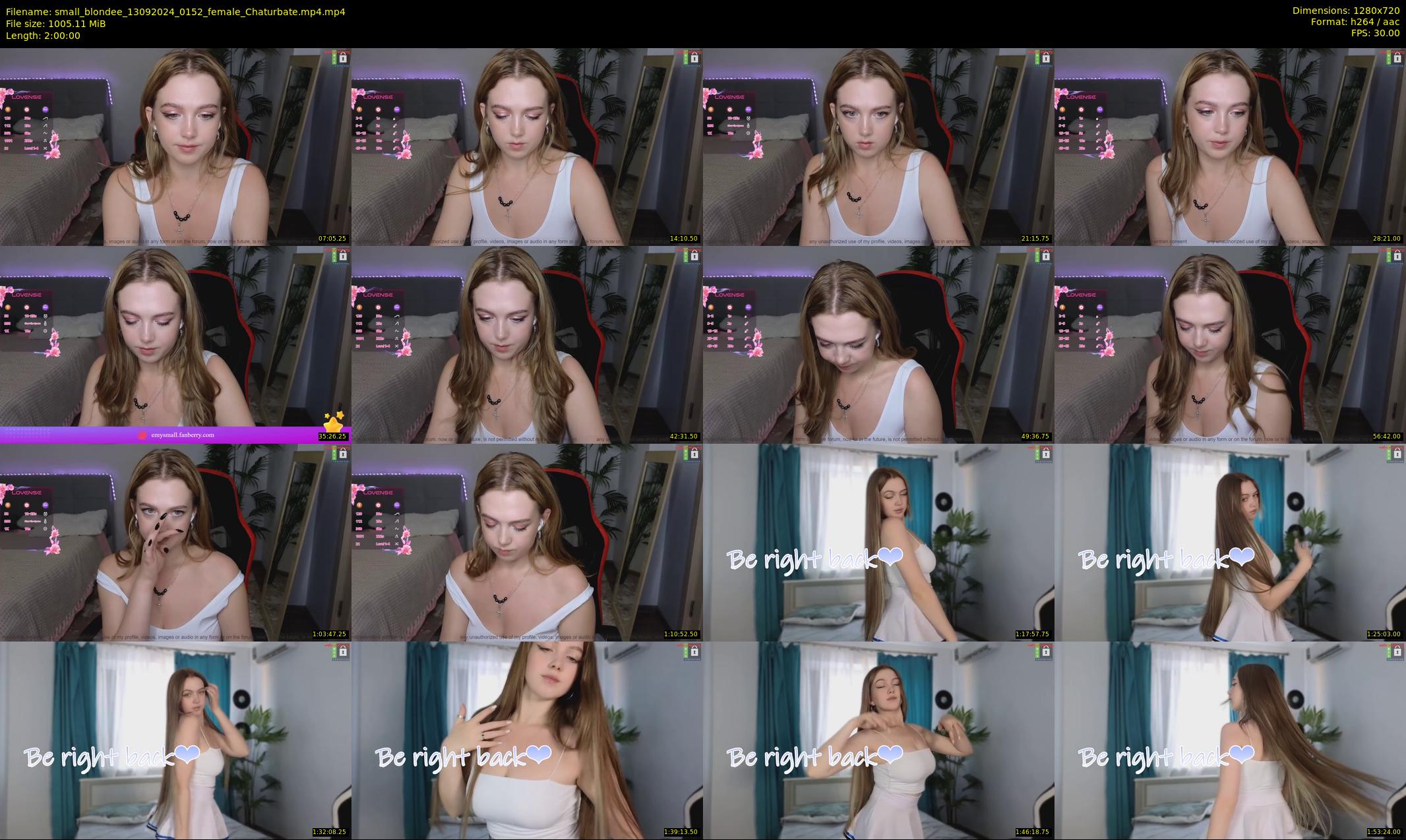 small_blondee — 120 minute Chaturbate female cam show recording, 720p, Sep 13, 2024