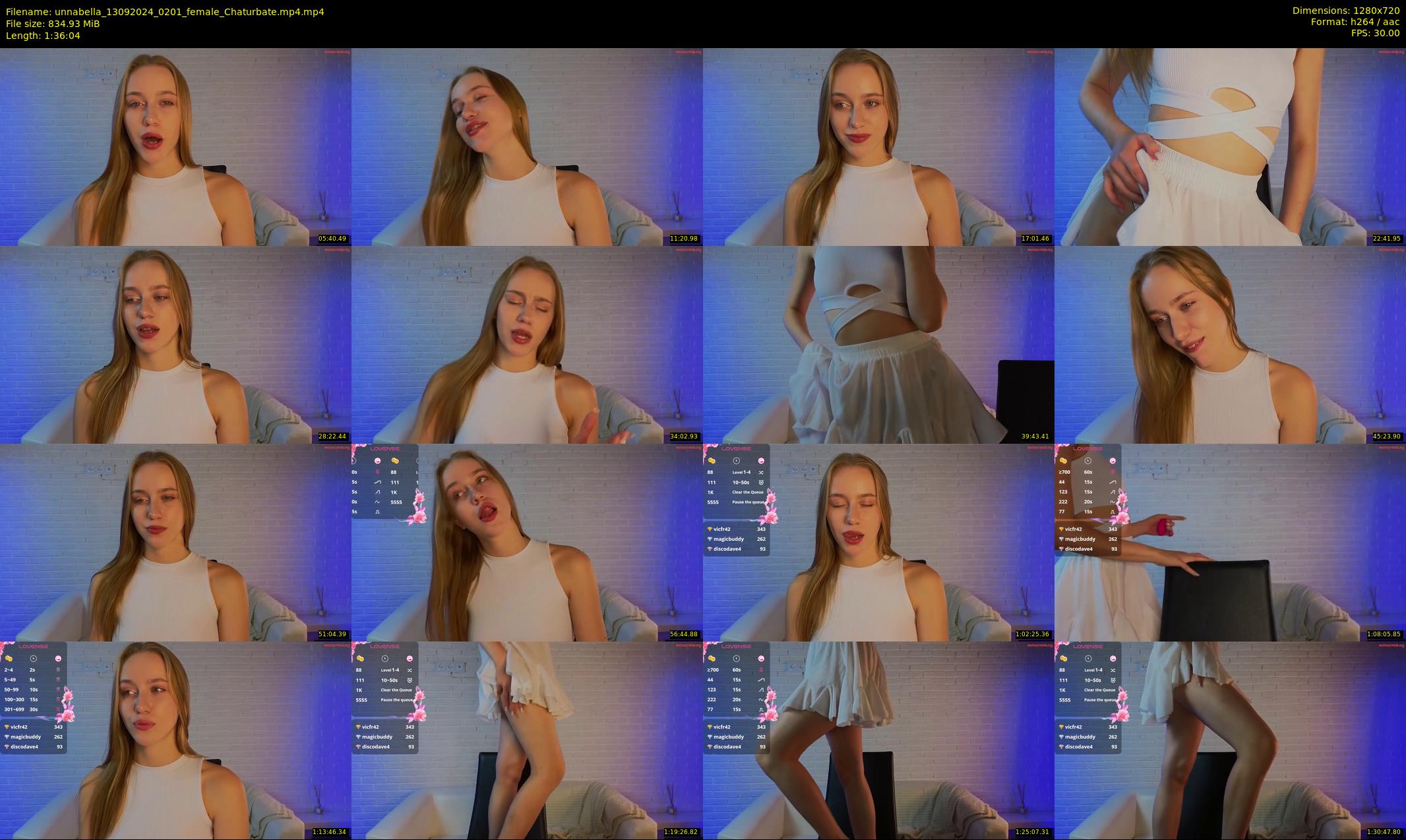 unnabella — 97 minute Chaturbate female cam show recording, 720p, Sep 13, 2024