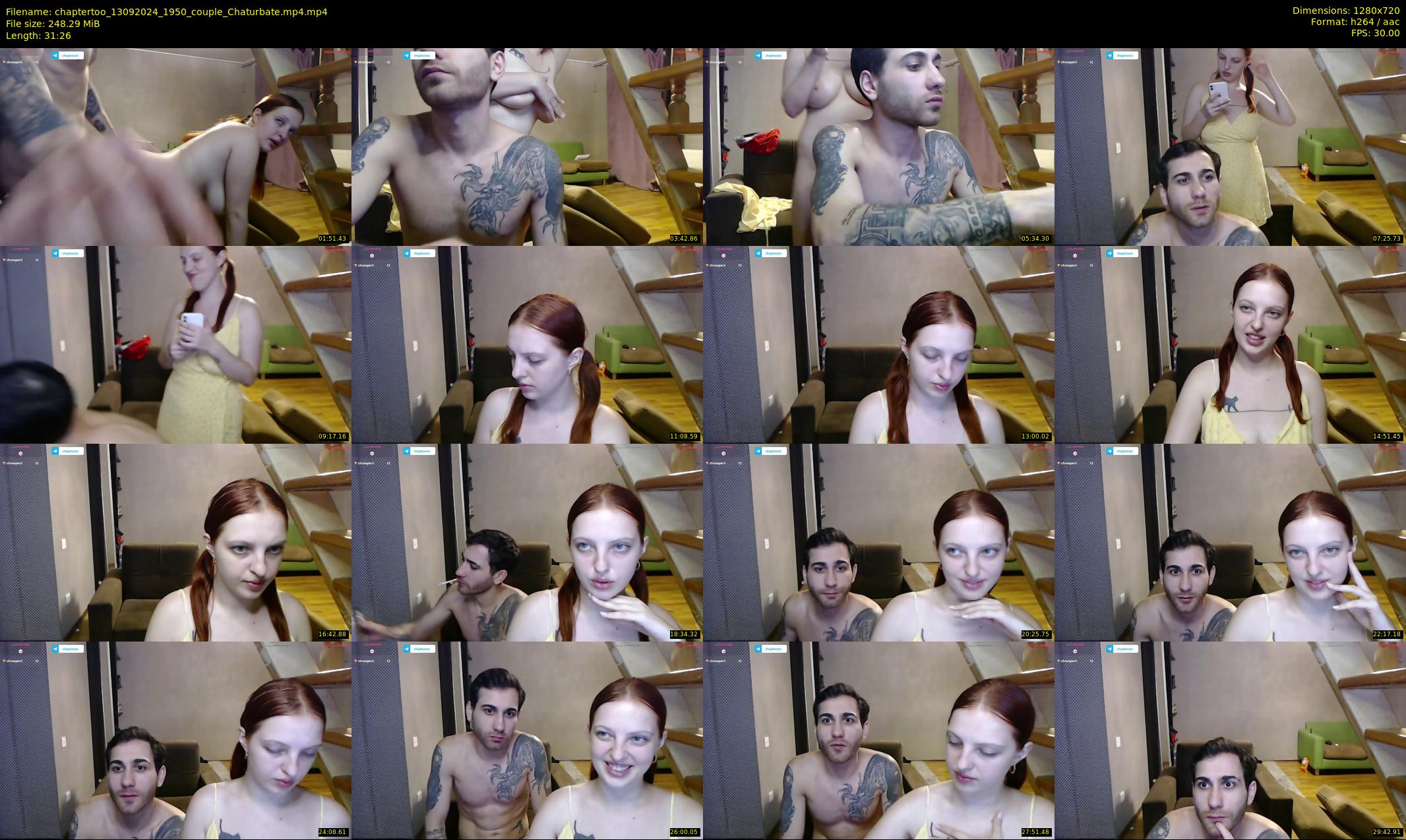 chaptertoo — 32 minute Chaturbate couple cam show recording, 720p, Sep 13, 2024