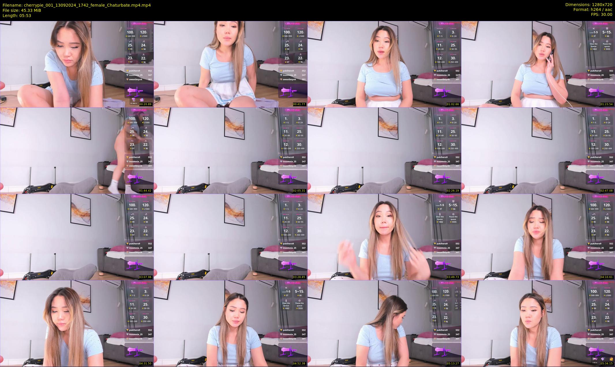 cherrypie_001 — 6 minute Chaturbate female cam show recording, 720p, Sep 13, 2024