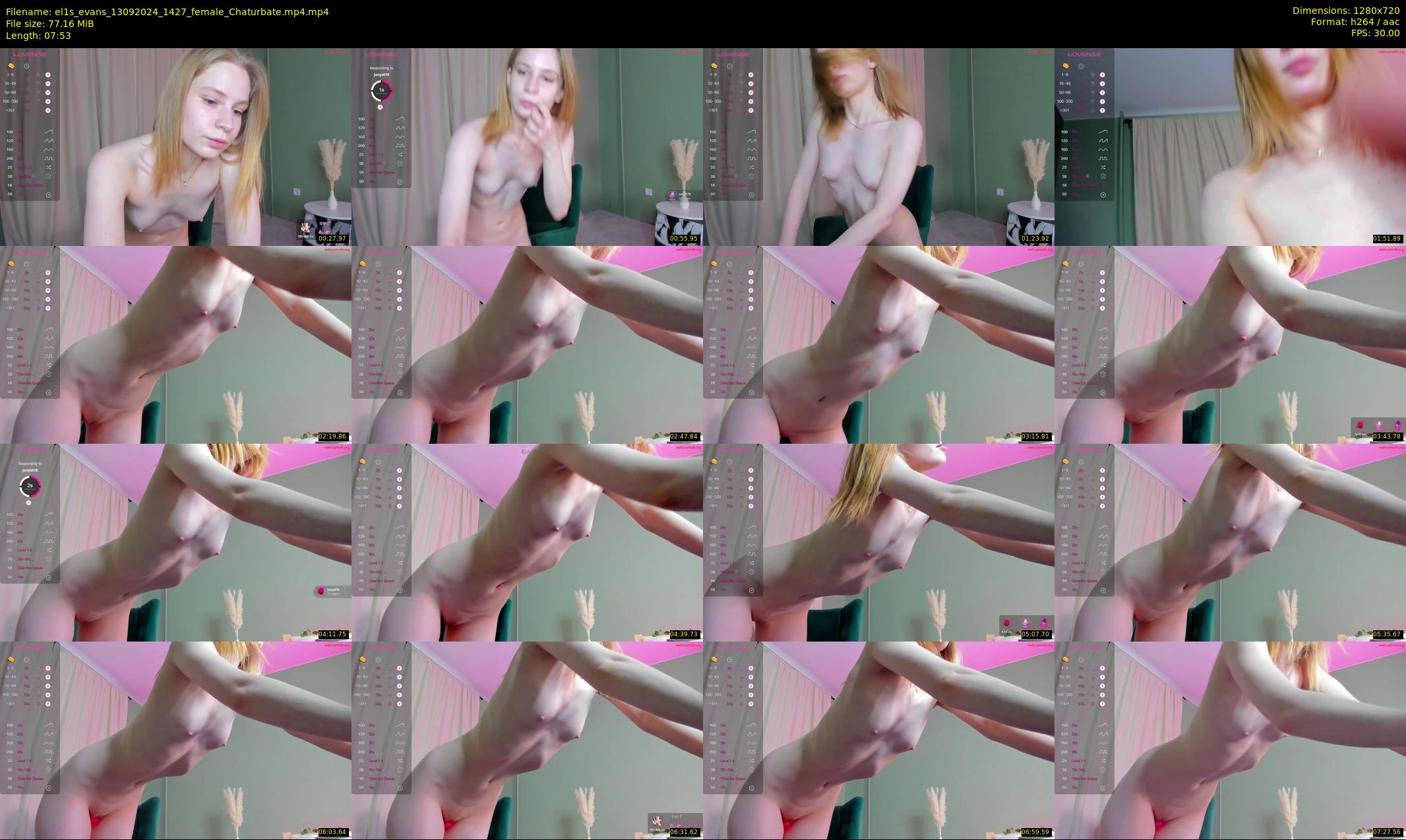 el1s_evans — 8 minute Chaturbate female cam show recording, 720p, Sep 13, 2024