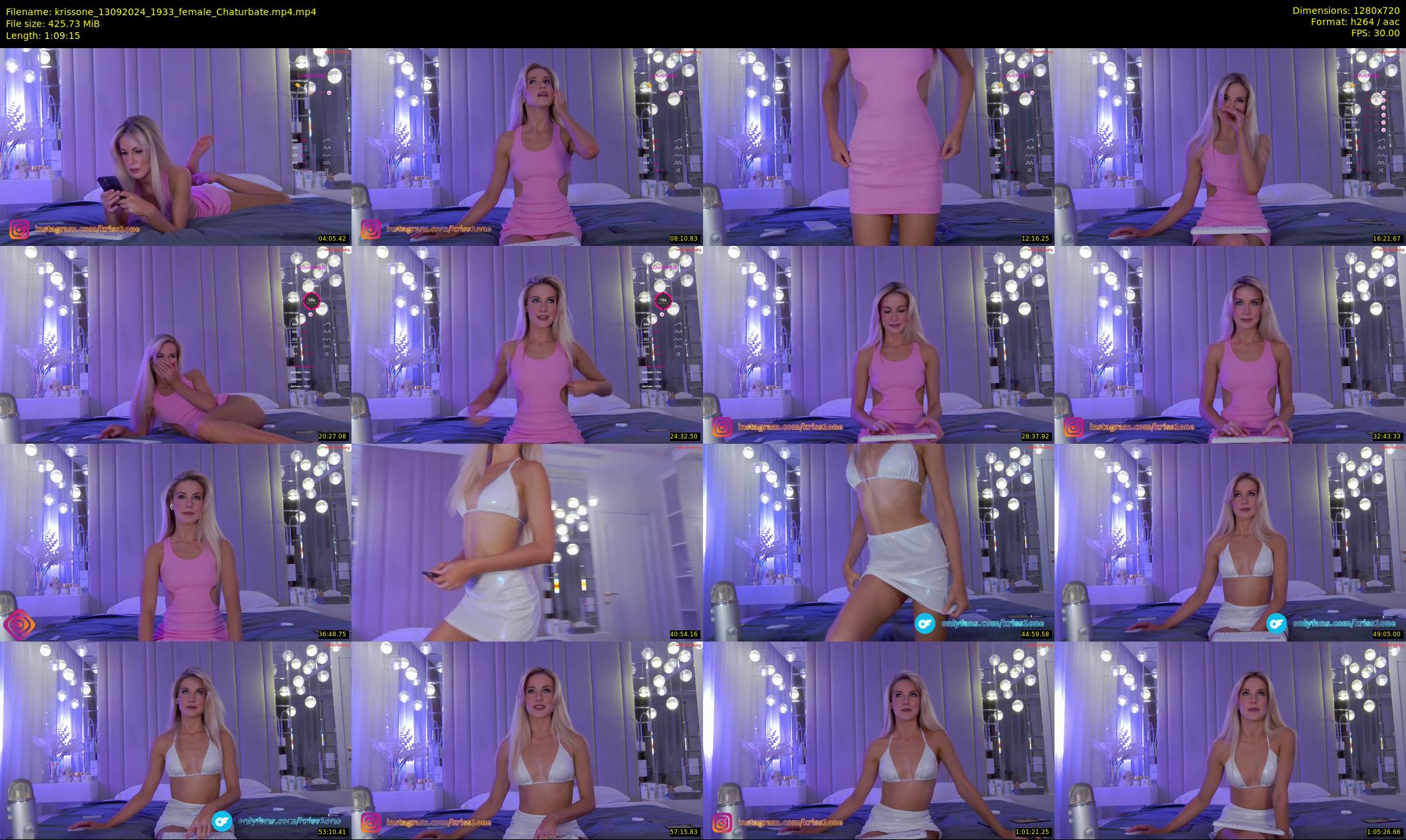 krissone — 70 minute Chaturbate female cam show recording, 720p, Sep 13, 2024