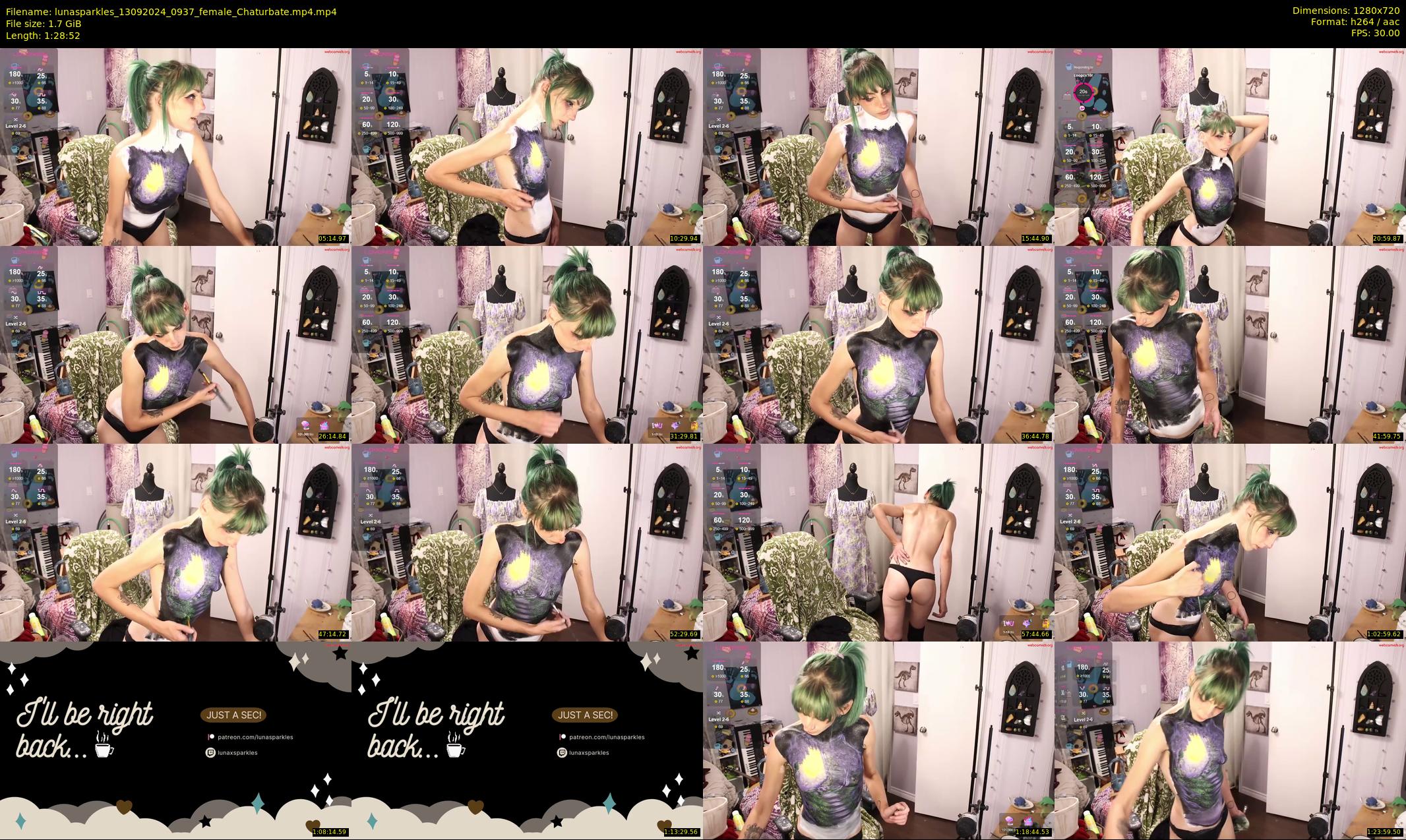 lunasparkles — 89 minute Chaturbate female cam show recording, 720p, Sep 13, 2024