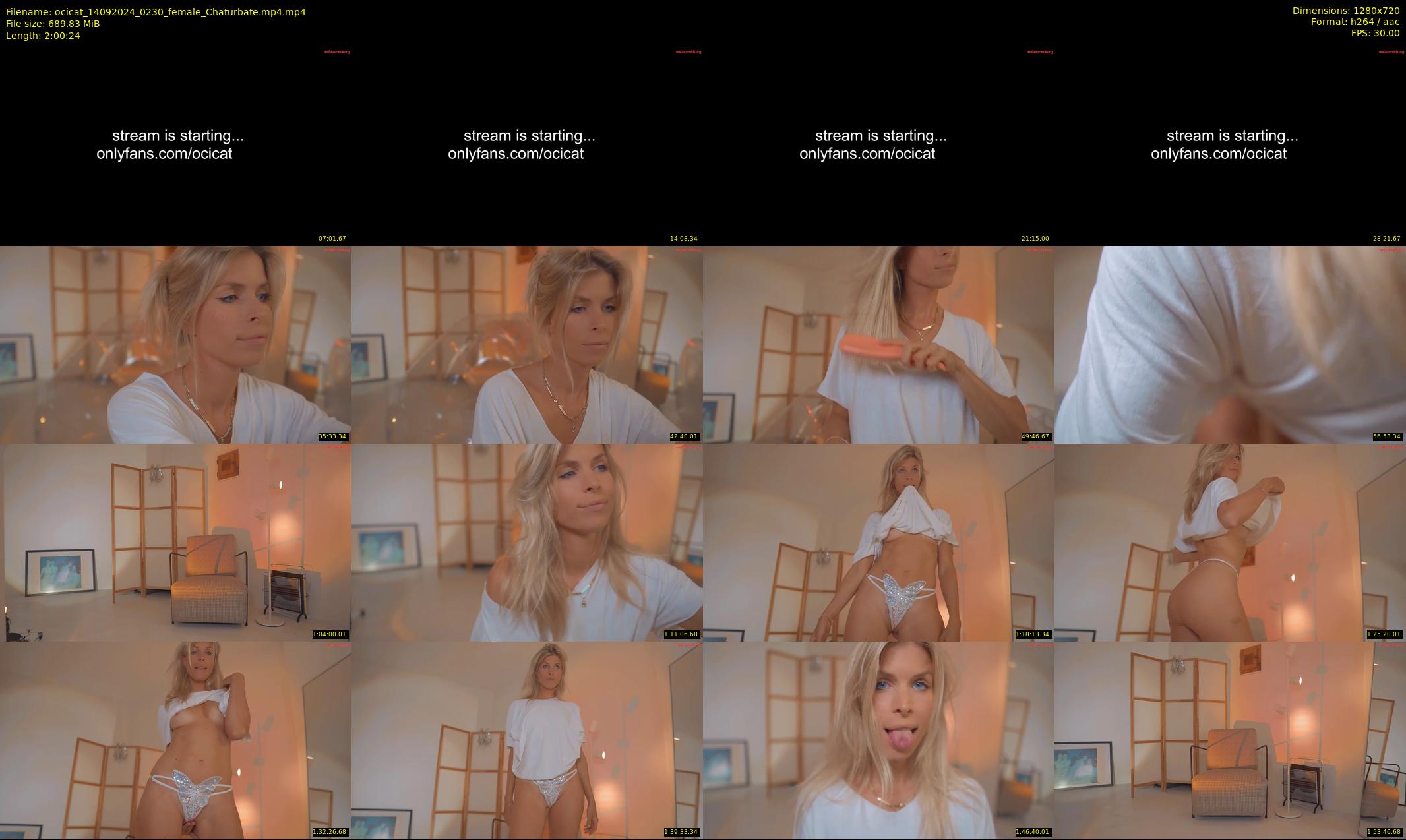ocicat — 121 minute Chaturbate female cam show recording, 720p, Sep 14, 2024