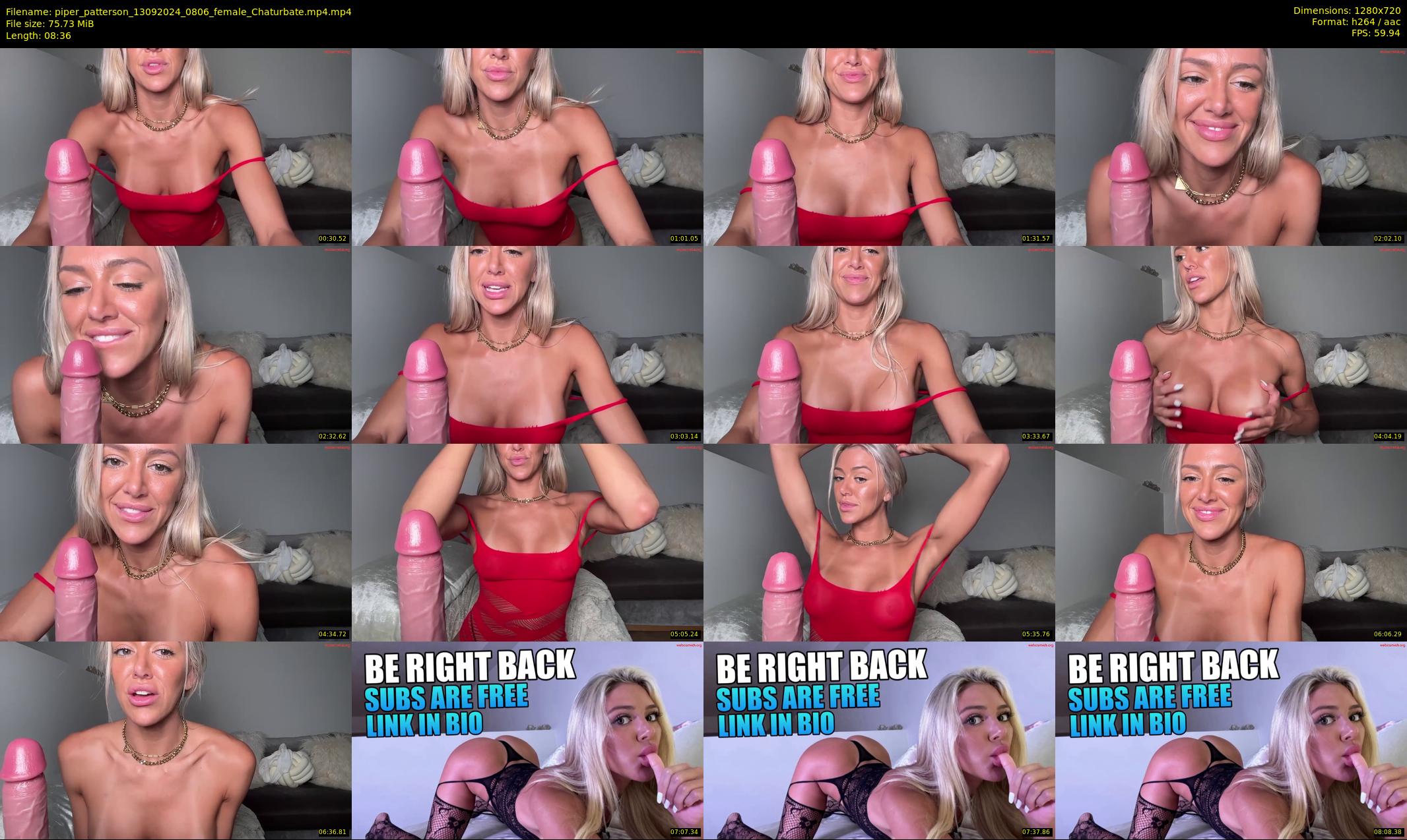 piper_patterson — 9 minute Chaturbate female cam show recording, 720p, Sep 13, 2024