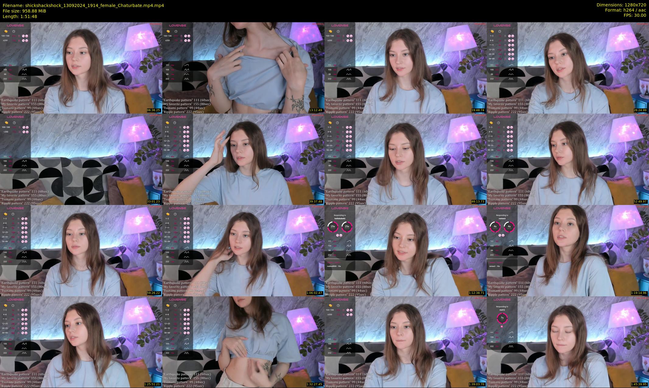 shickshackshock — 112 minute Chaturbate female cam show recording, 720p, Sep 13, 2024