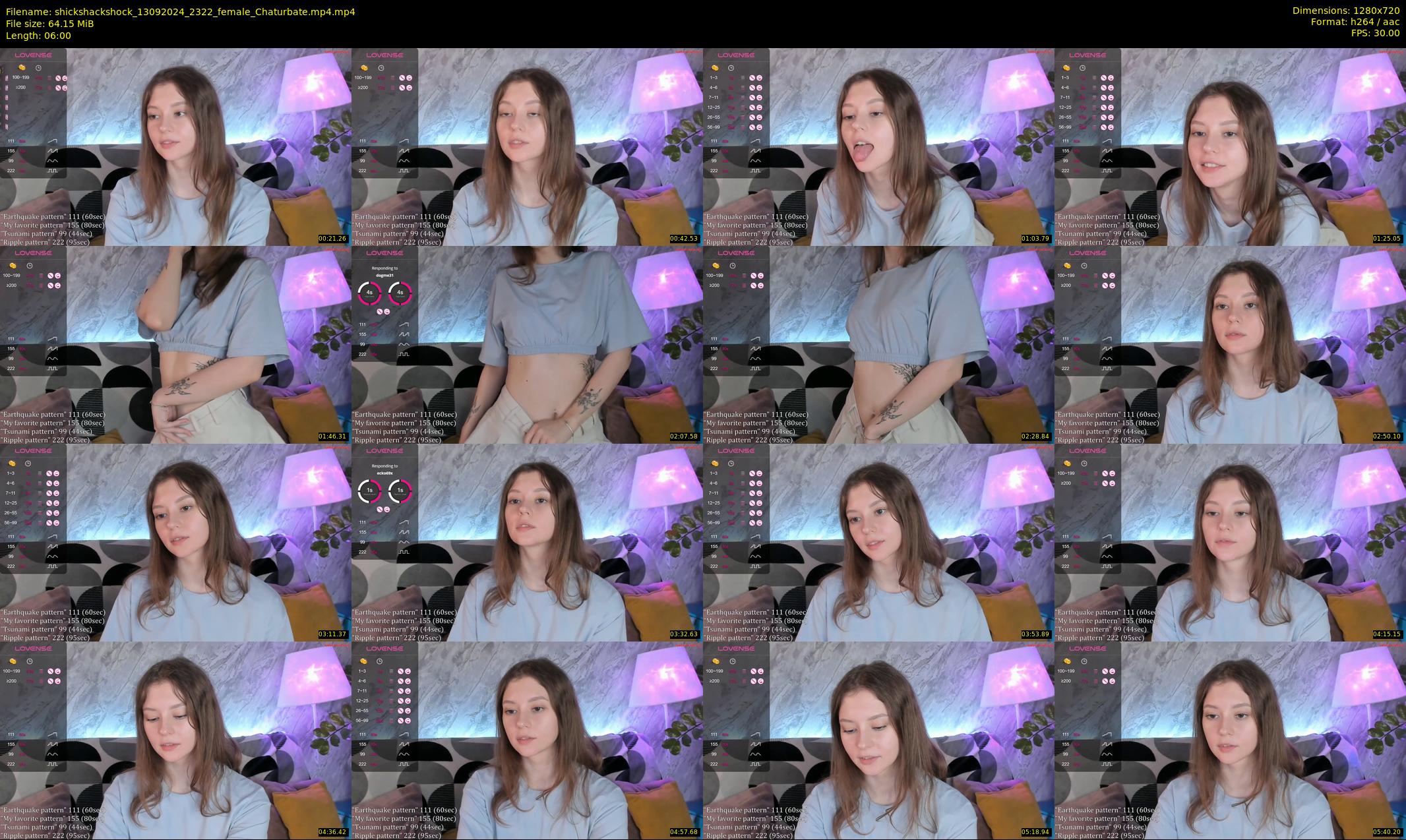 shickshackshock — 6 minute Chaturbate female cam show recording, 720p, Sep 13, 2024