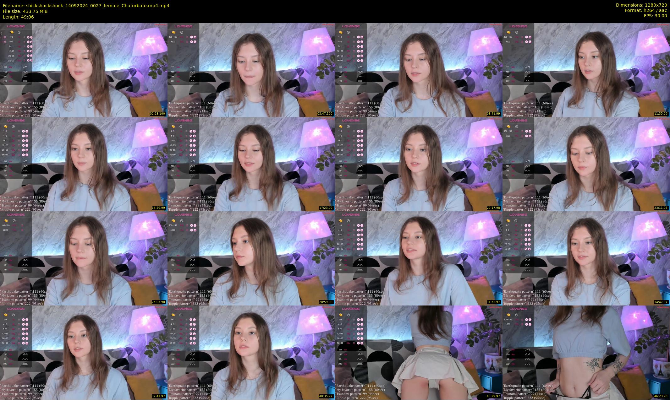 shickshackshock — 50 minute Chaturbate female cam show recording, 720p, Sep 14, 2024