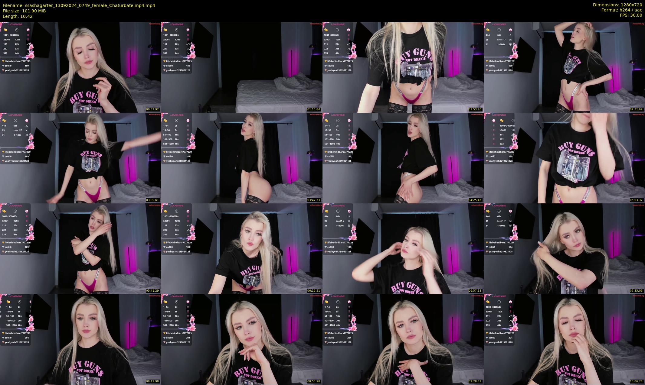 ssashagarter — 11 minute Chaturbate female cam show recording, 720p, Sep 13, 2024