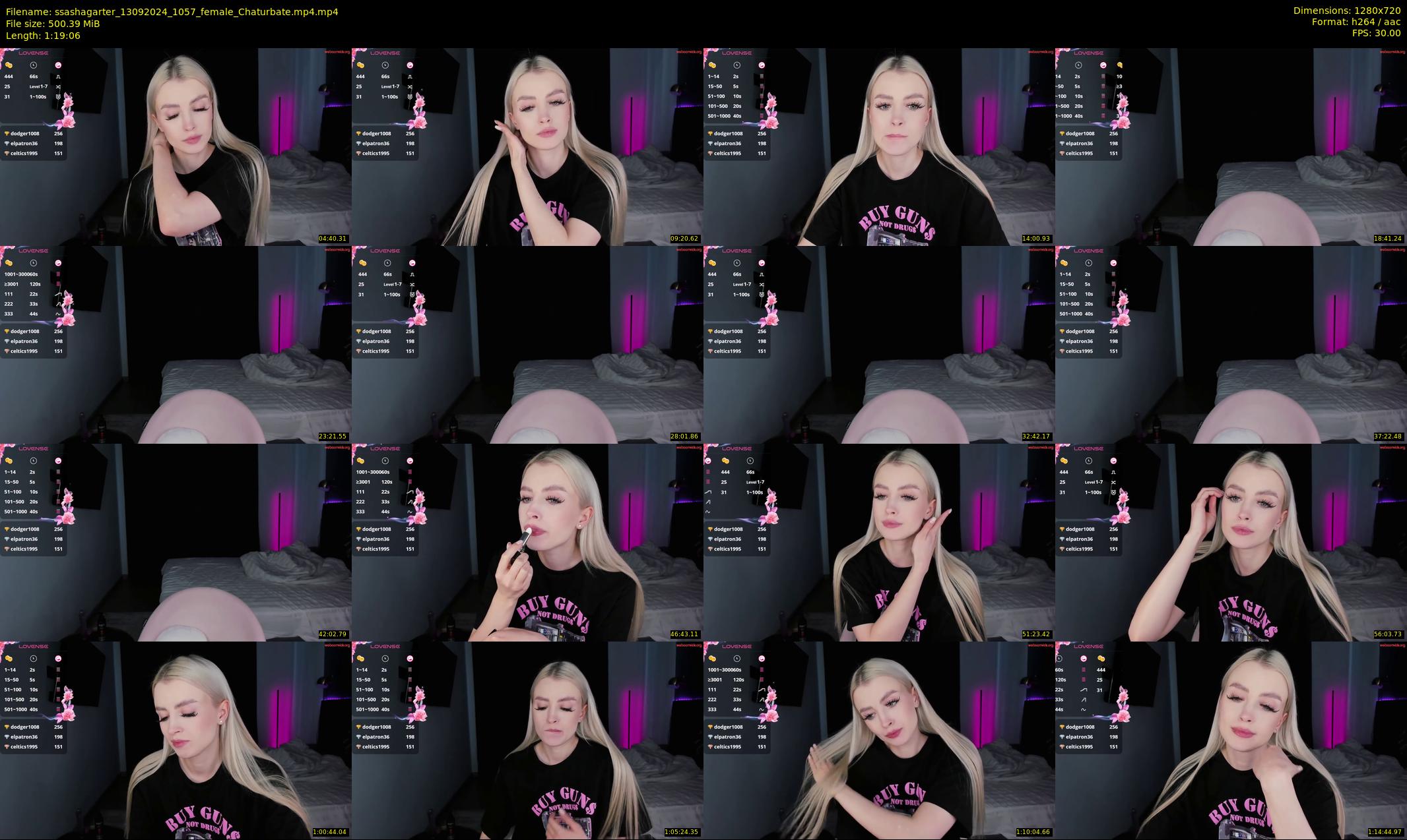 ssashagarter — 80 minute Chaturbate female cam show recording, 720p, Sep 13, 2024
