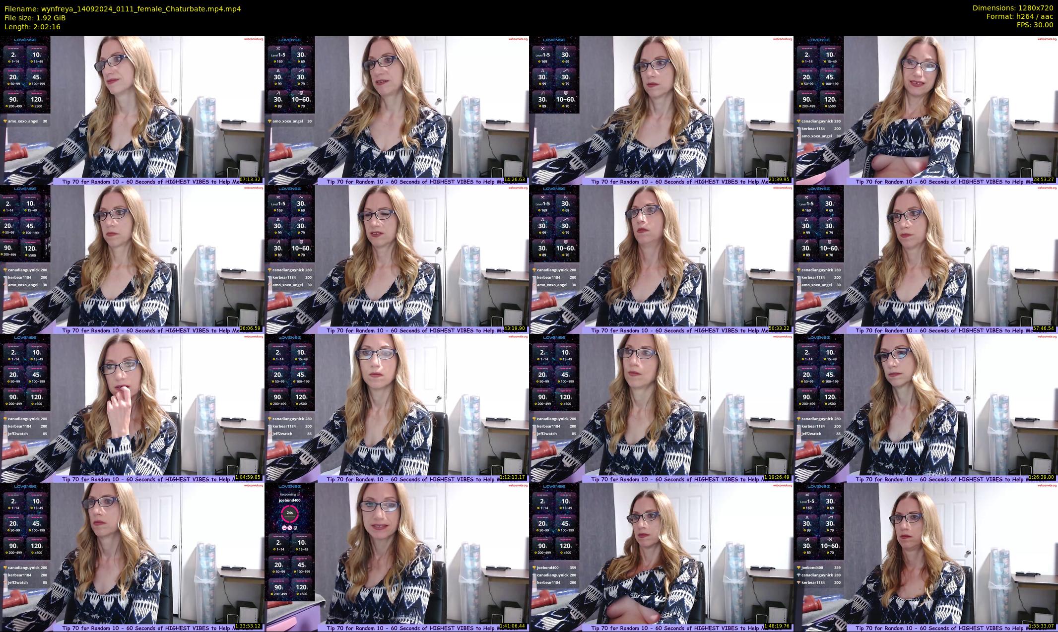 wynfreya — 123 minute Chaturbate female cam show recording, 720p, Sep 14, 2024