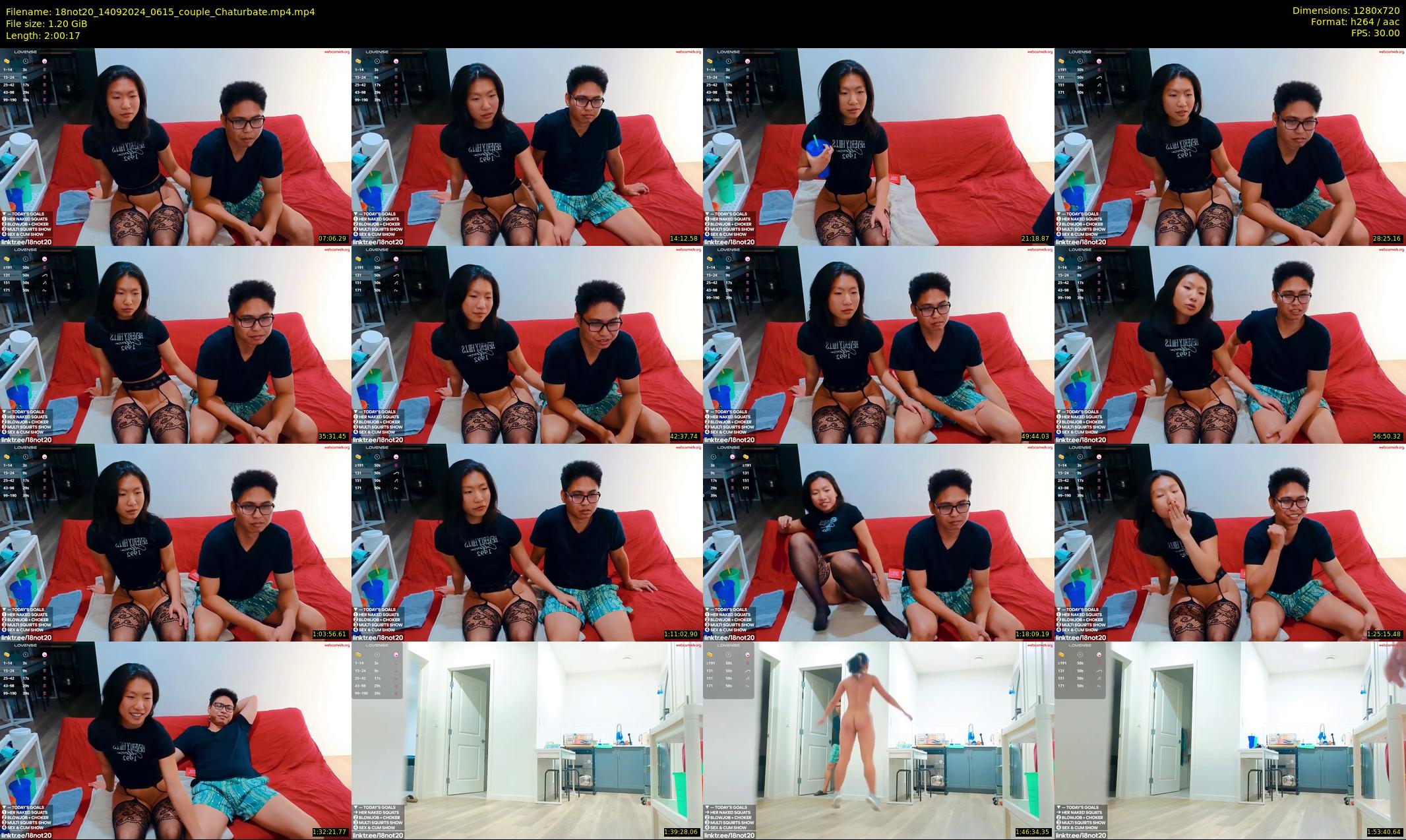18not20 — 121 minute Chaturbate couple cam show recording, 720p, Sep 14, 2024