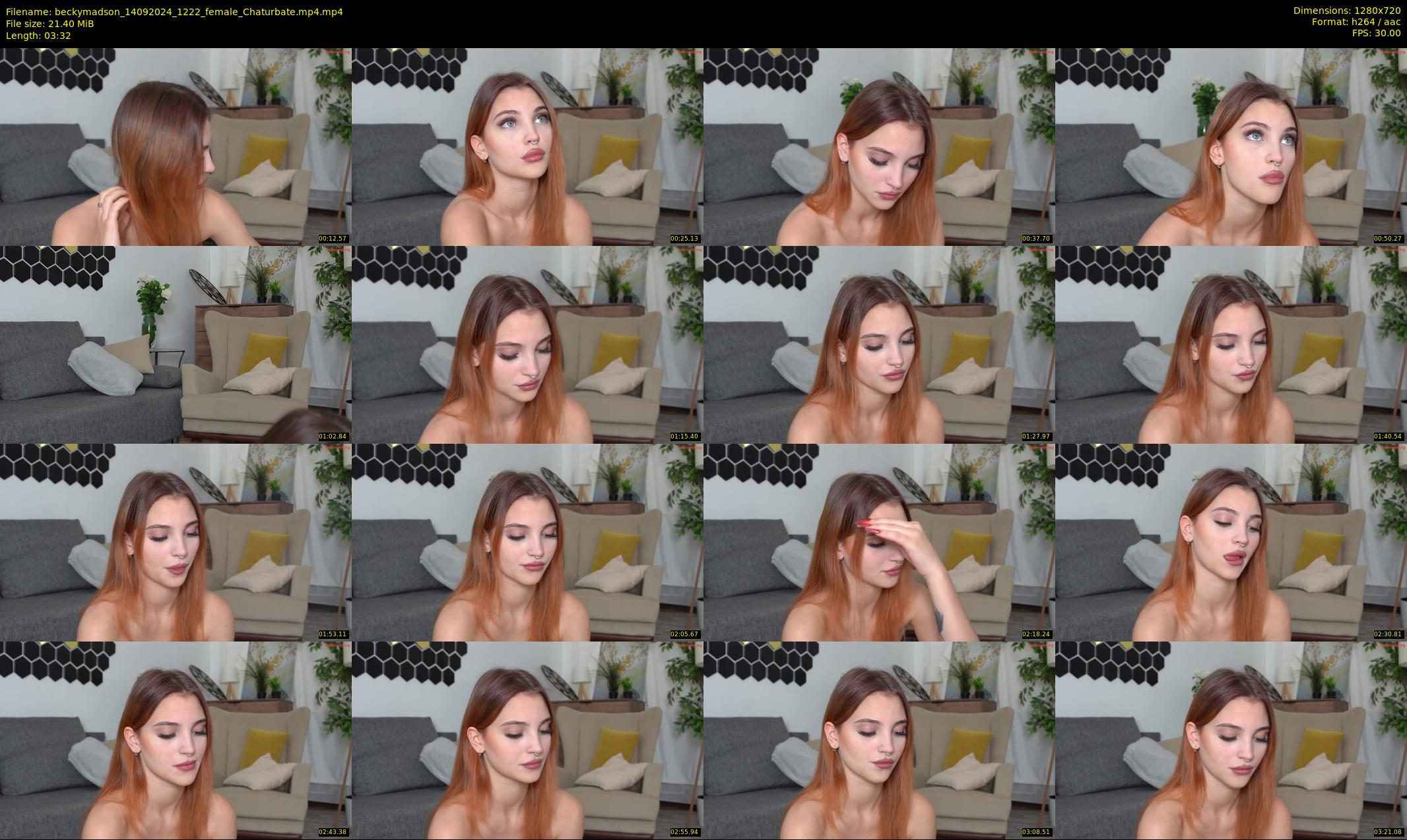 beckymadson — 4 minute Chaturbate female cam show recording, 720p, Sep 14, 2024