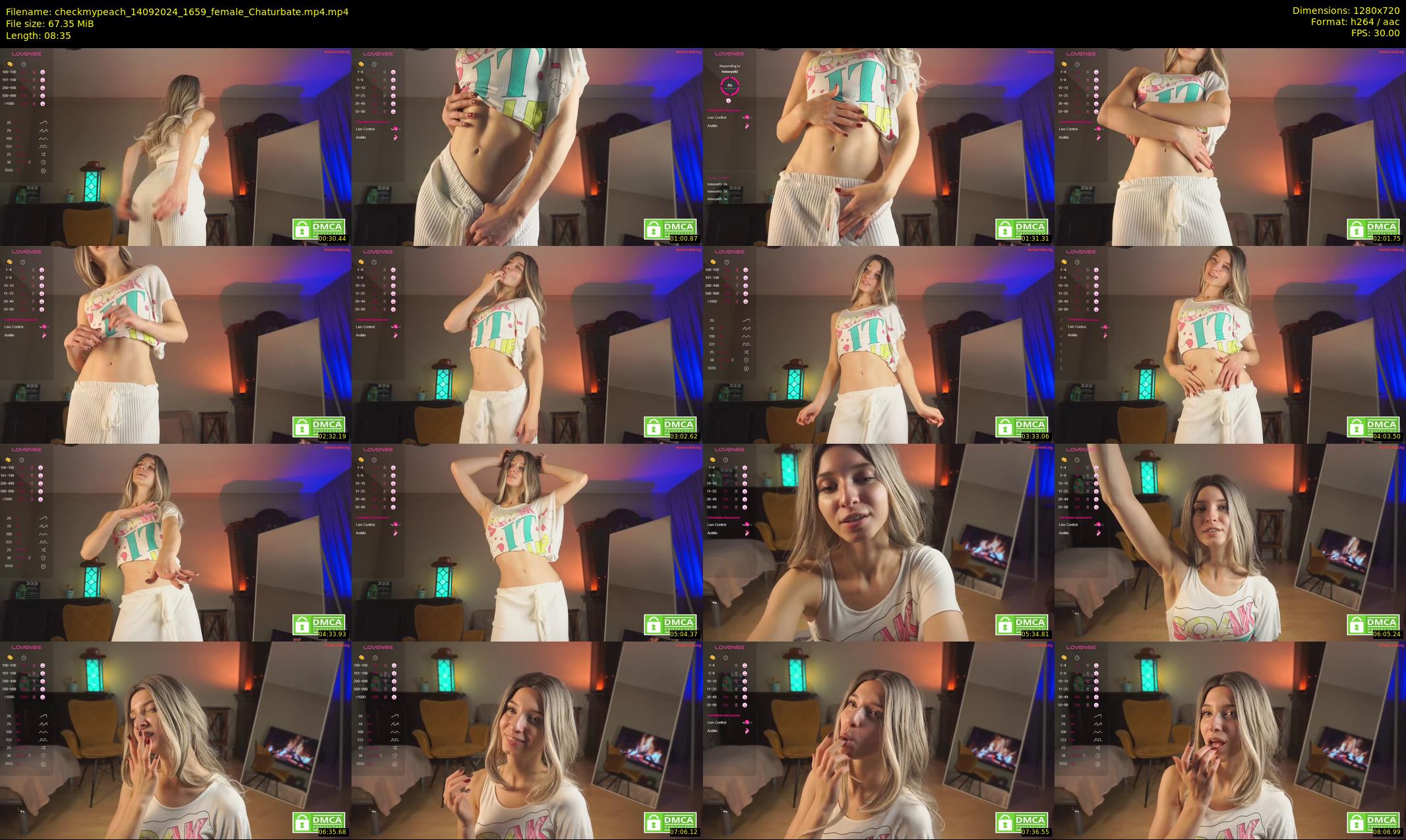 checkmypeach — 9 minute Chaturbate female cam show recording, 720p, Sep 14, 2024