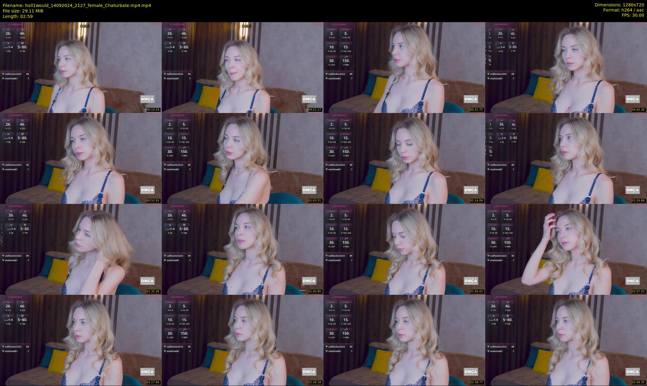 holl1would — 3 minute Chaturbate female cam show recording, 720p, Sep 14, 2024
