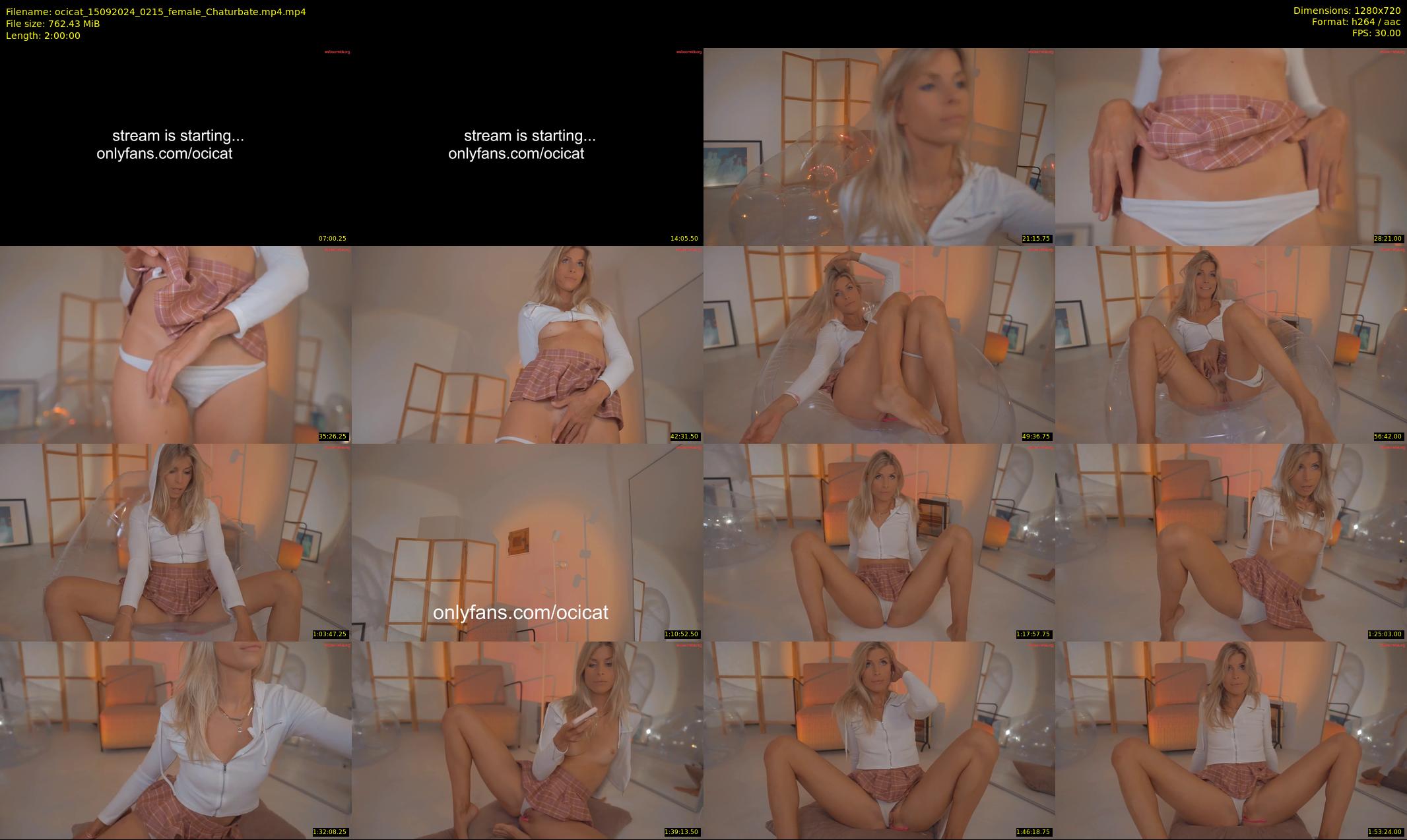 ocicat — 120 minute Chaturbate female cam show recording, 720p, Sep 15, 2024