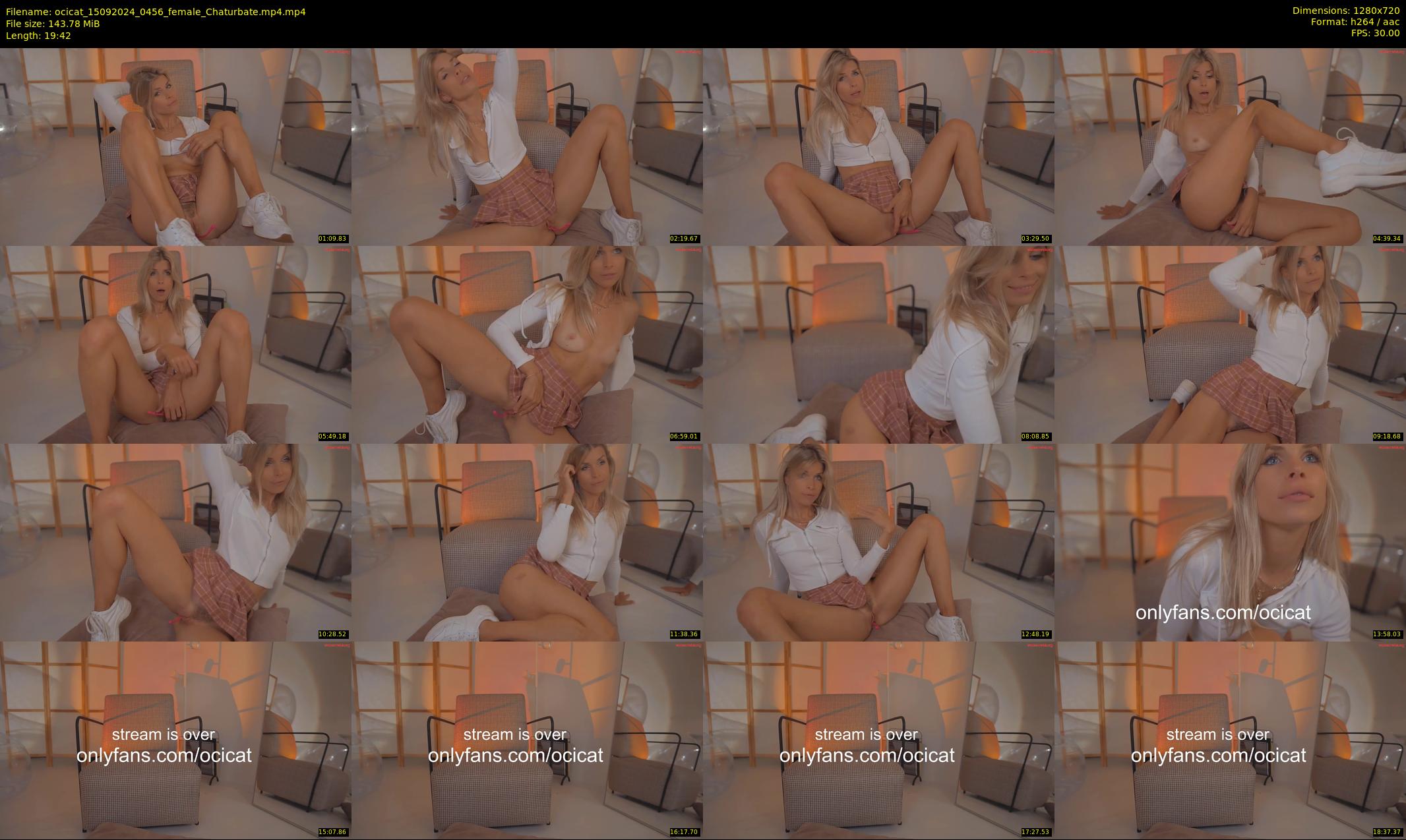 ocicat — 20 minute Chaturbate female cam show recording, 720p, Sep 15, 2024