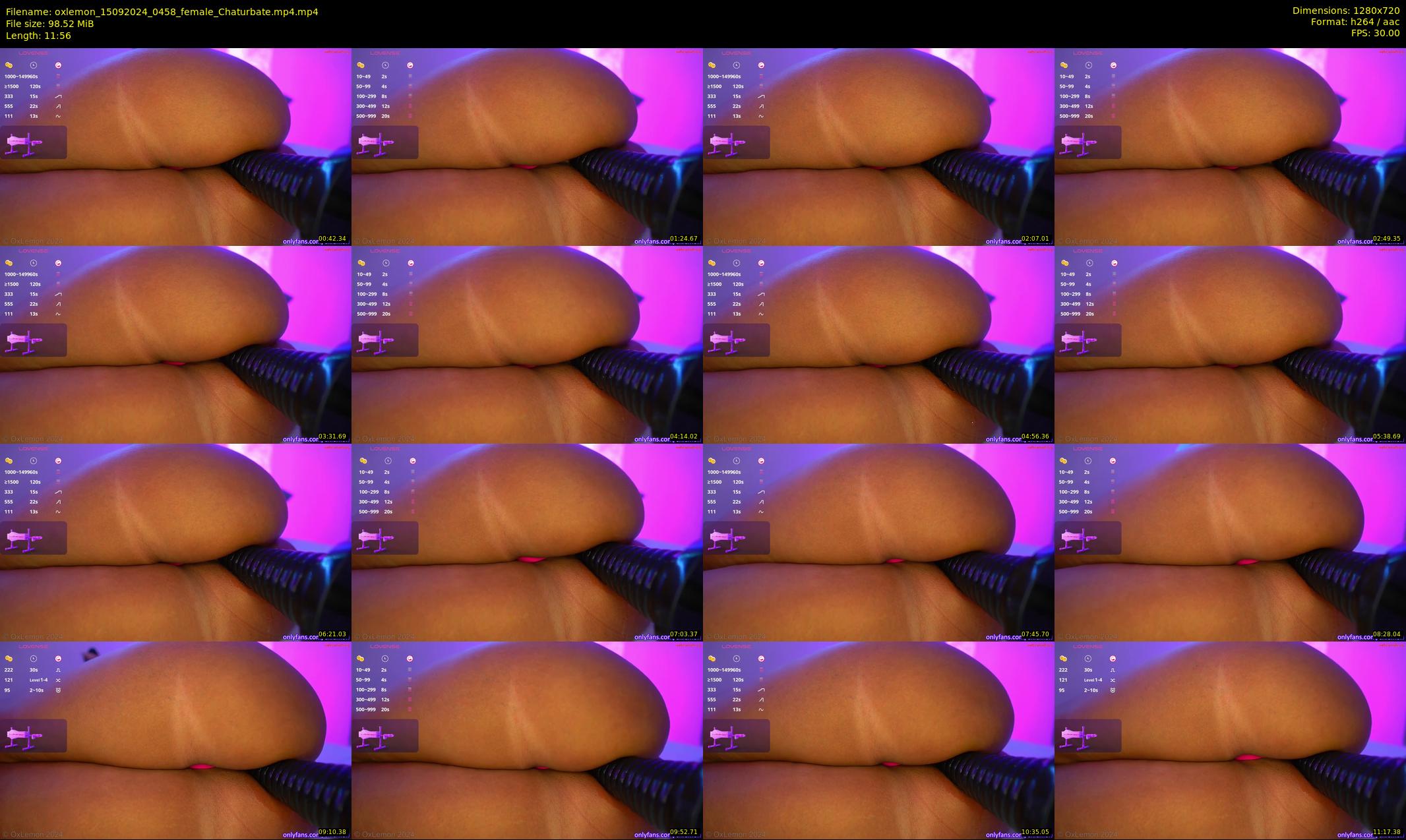oxlemon — 12 minute Chaturbate female cam show recording, 720p, Sep 15, 2024