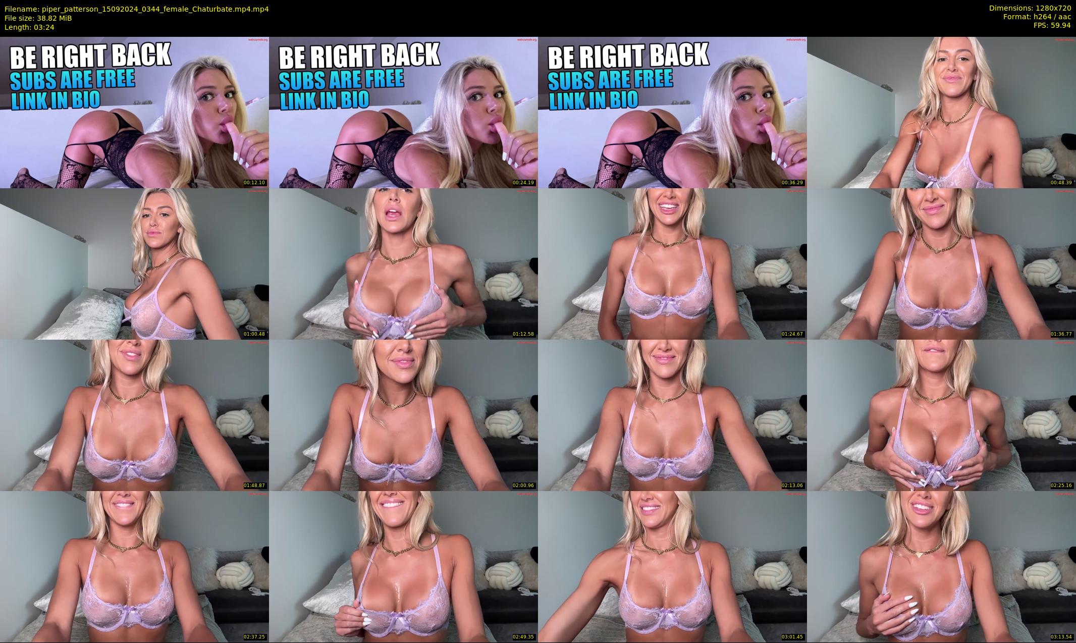piper_patterson — 4 minute Chaturbate female cam show recording, 720p, Sep 15, 2024