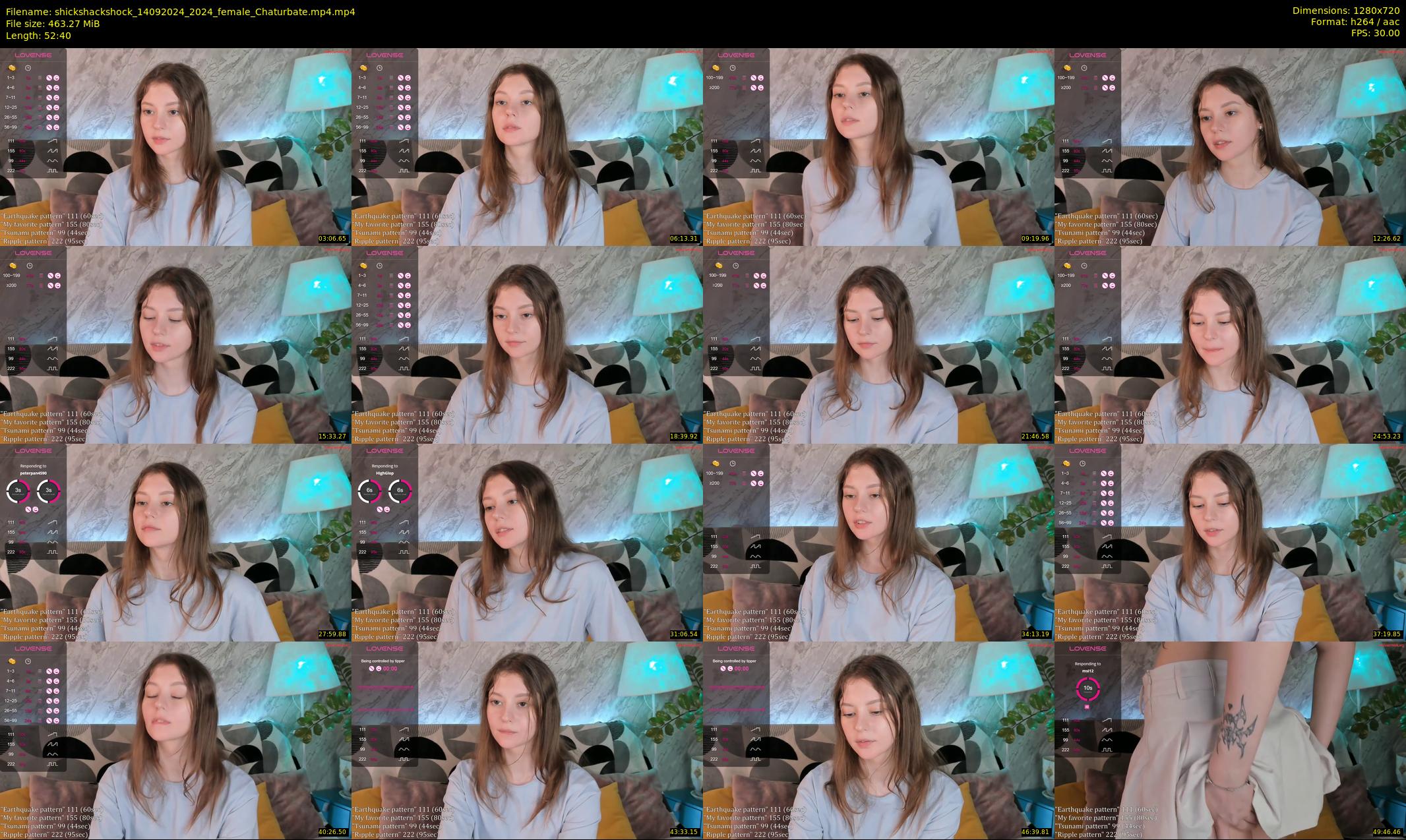 shickshackshock — 53 minute Chaturbate female cam show recording, 720p, Sep 14, 2024