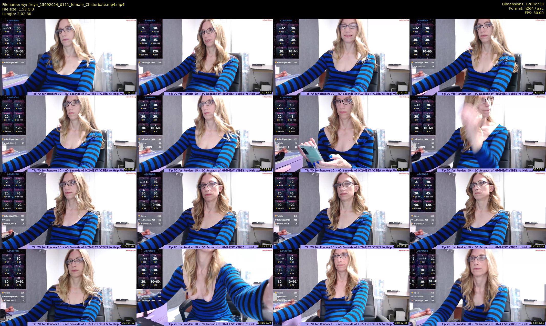 wynfreya — 123 minute Chaturbate female cam show recording, 720p, Sep 15, 2024