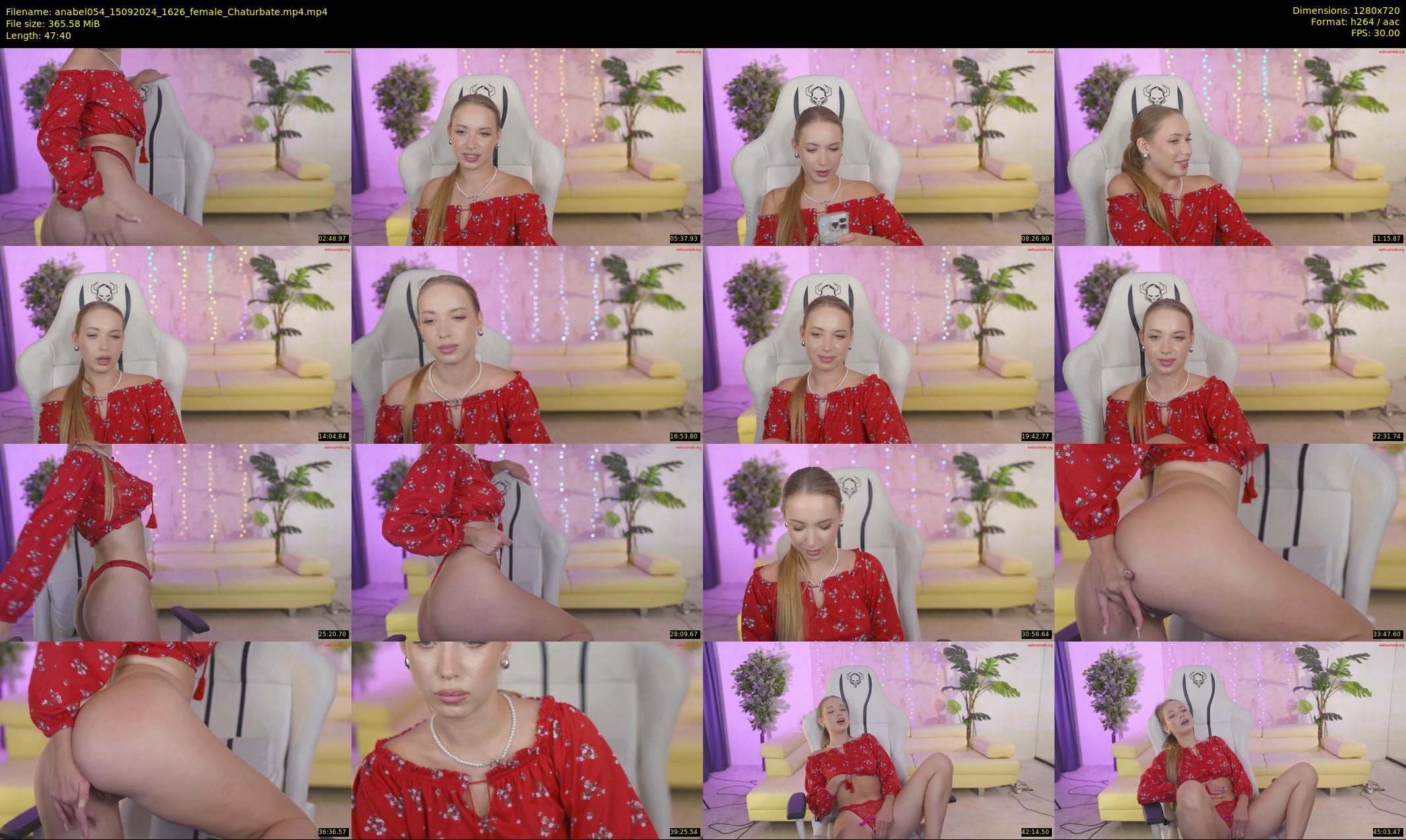 anabel054 — 48 minute Chaturbate female cam show recording, 720p, Sep 15, 2024