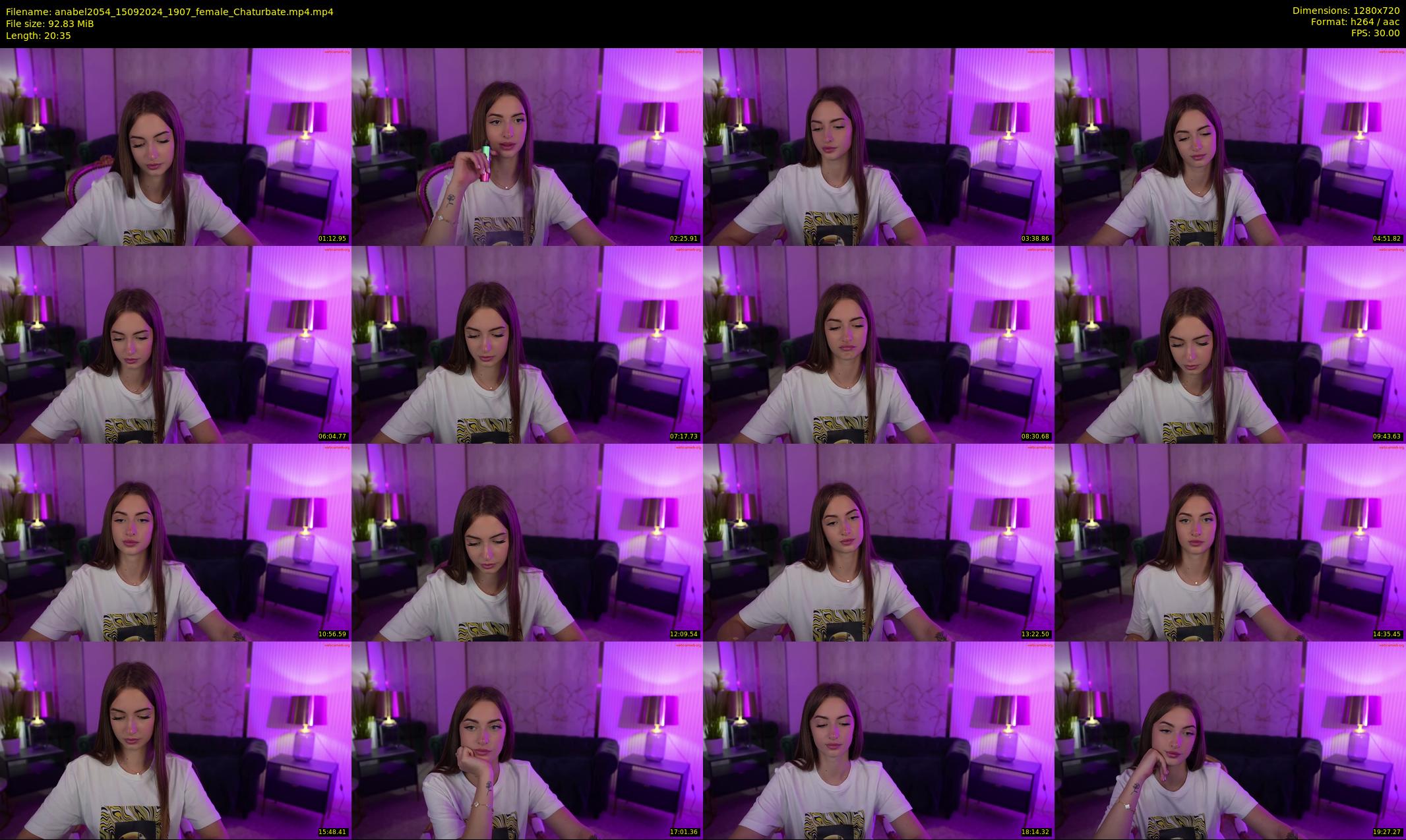 anabel2054 — 21 minute Chaturbate female cam show recording, 720p, Sep 15, 2024