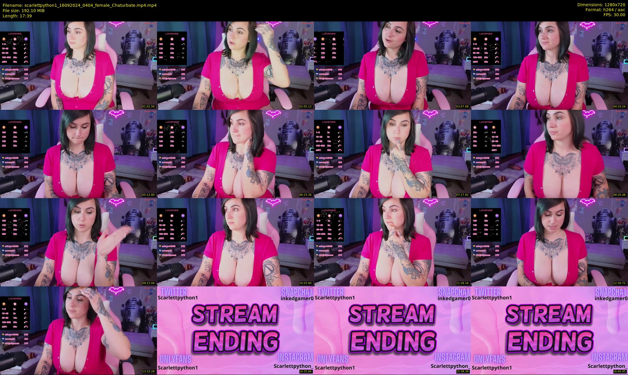 scarlettpython1 — 18 minute Chaturbate female cam show recording, 720p, Sep 16, 2024