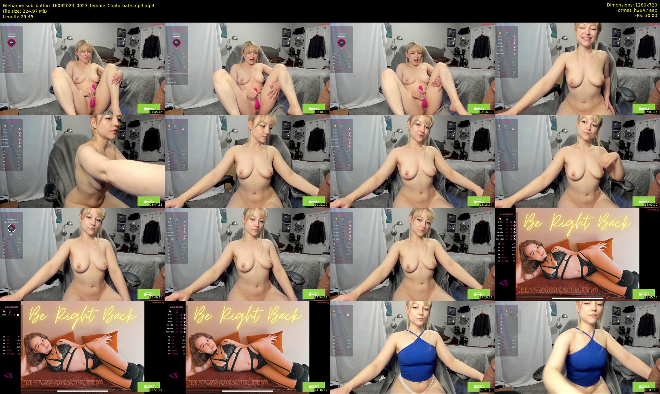 sub_button — 30 minute Chaturbate female cam show recording, 720p, Sep 16, 2024