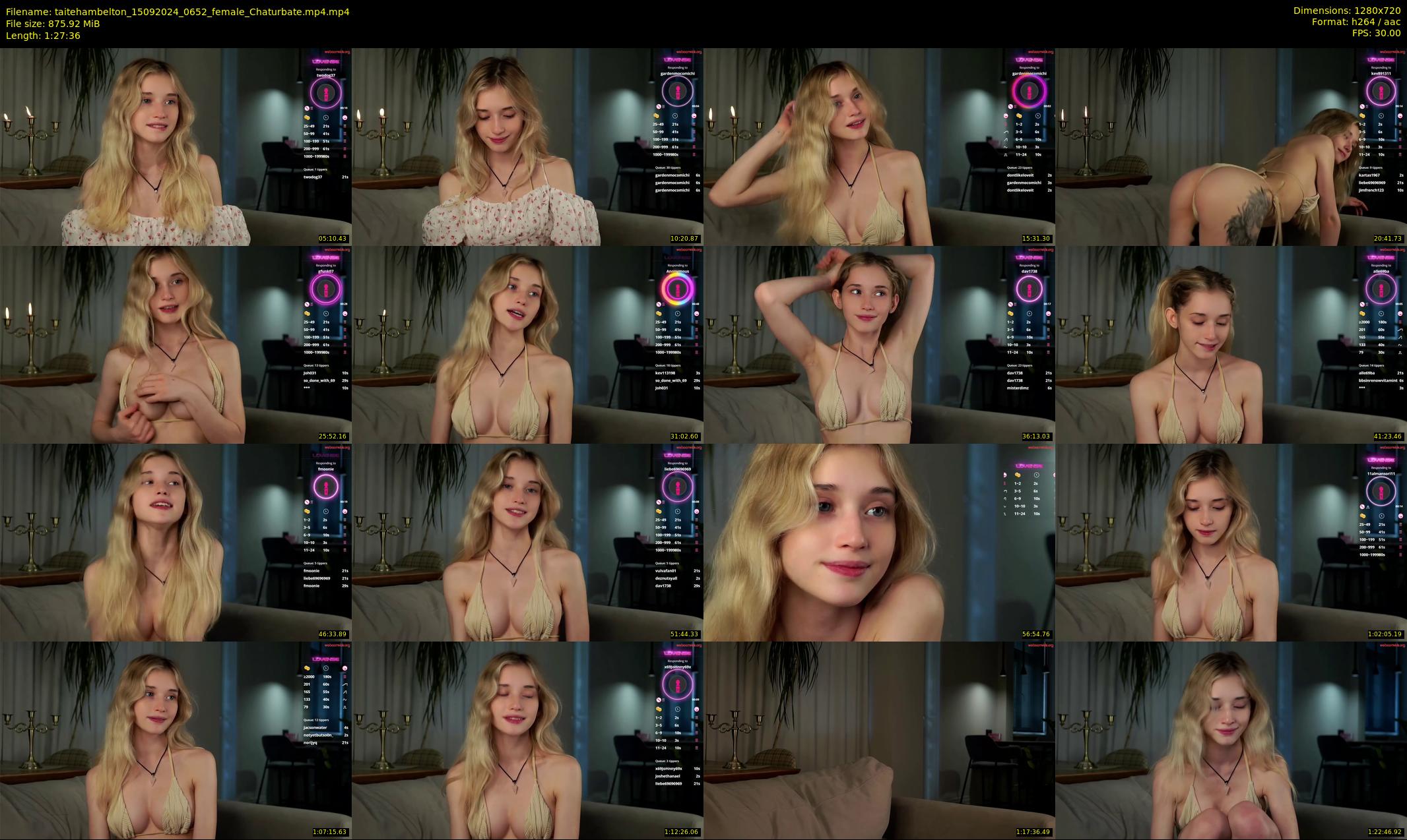 taitehambelton — 88 minute Chaturbate female cam show recording, 720p, Sep 15, 2024