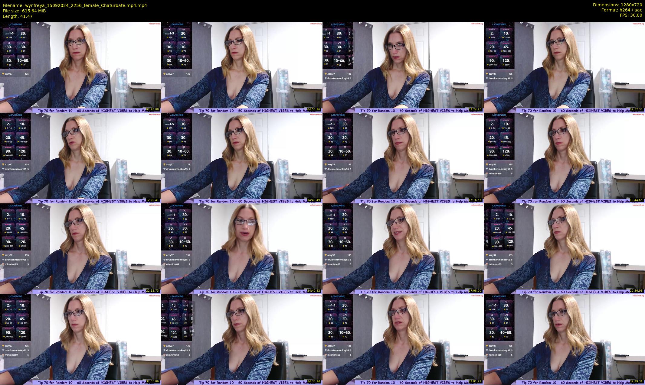 wynfreya — 42 minute Chaturbate female cam show recording, 720p, Sep 15, 2024